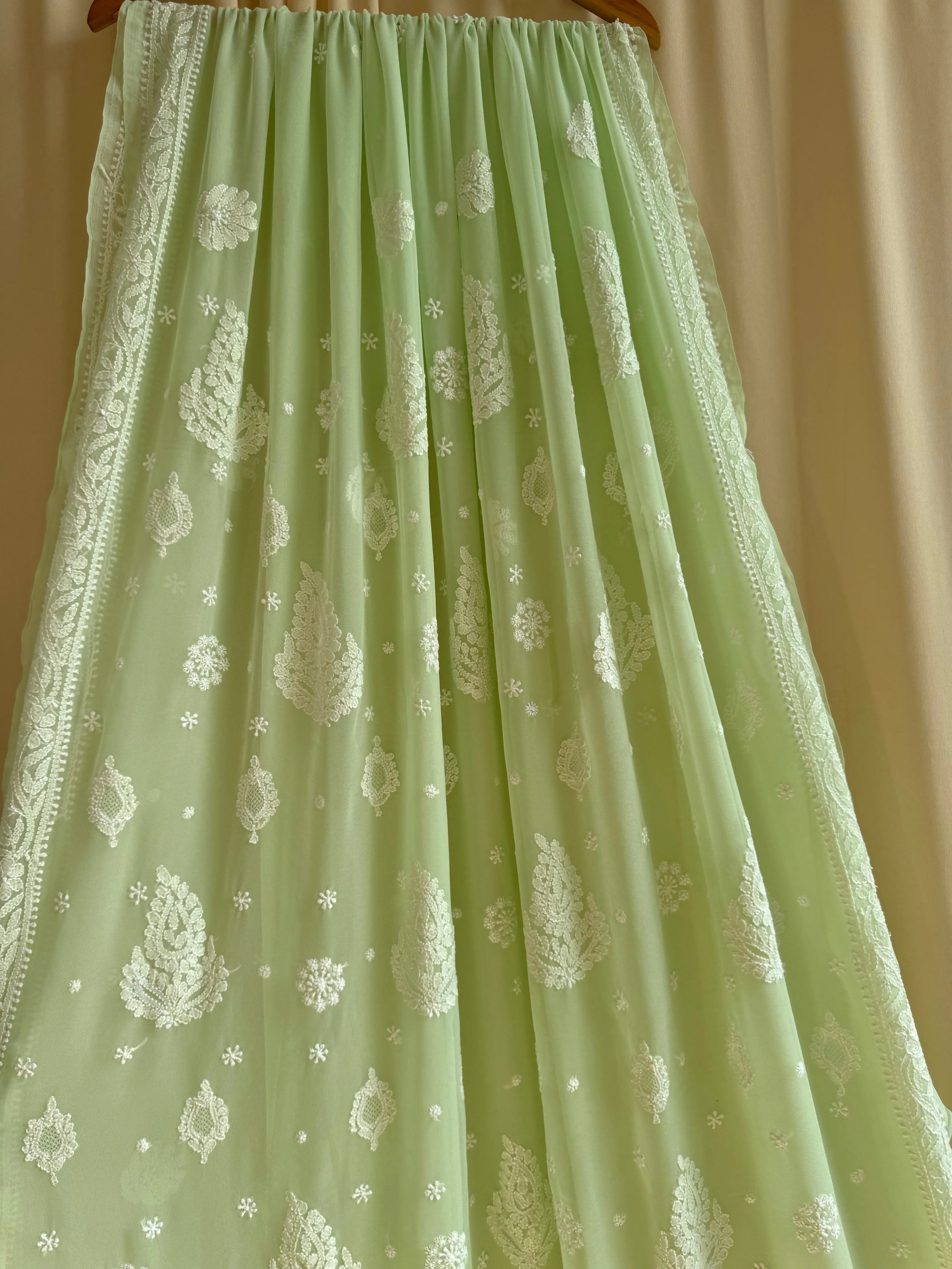 Georgette Chikankari saree in ARIAA CHIKANKARI
