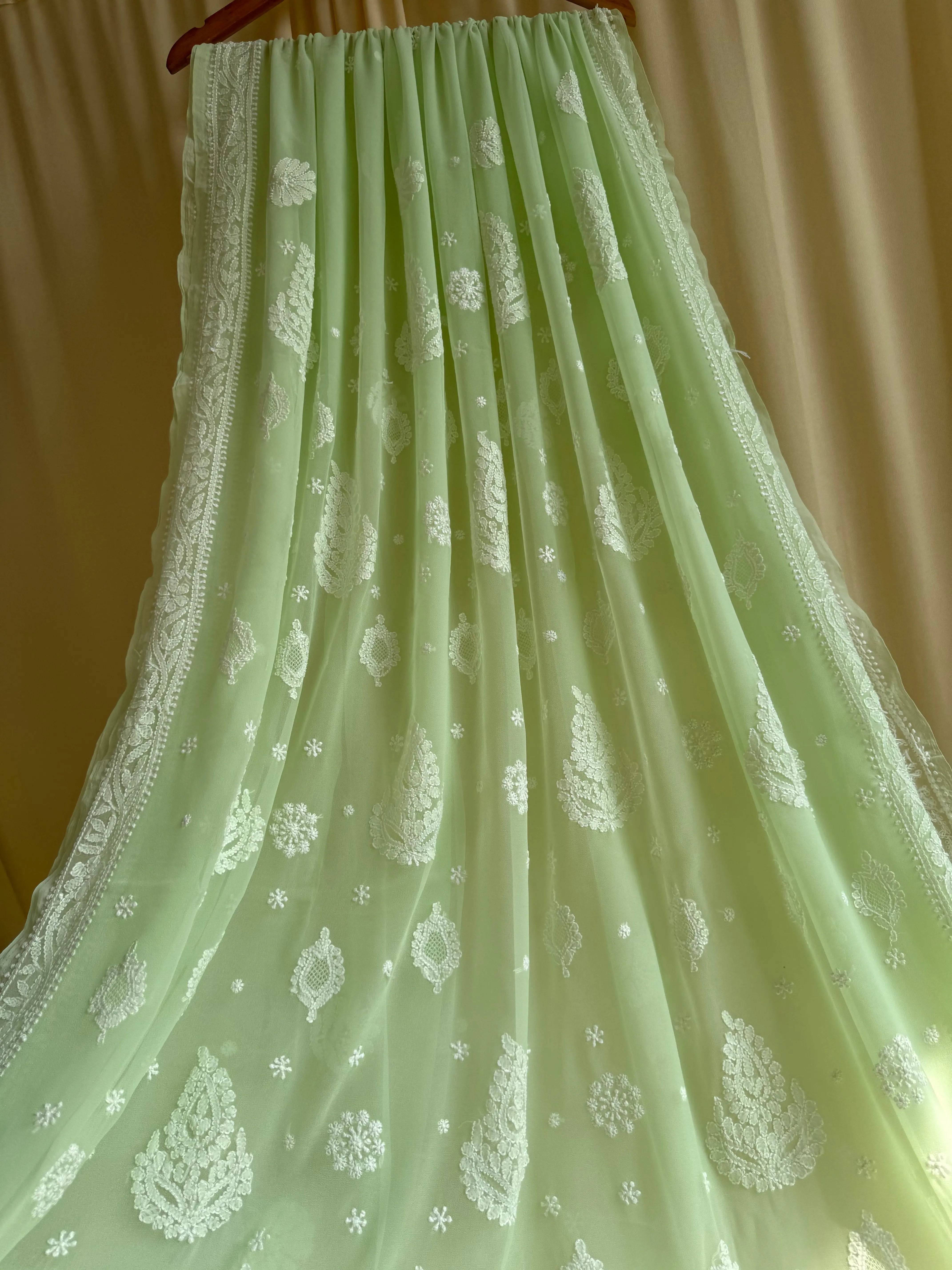 Georgette Chikankari saree in ARIAA CHIKANKARI