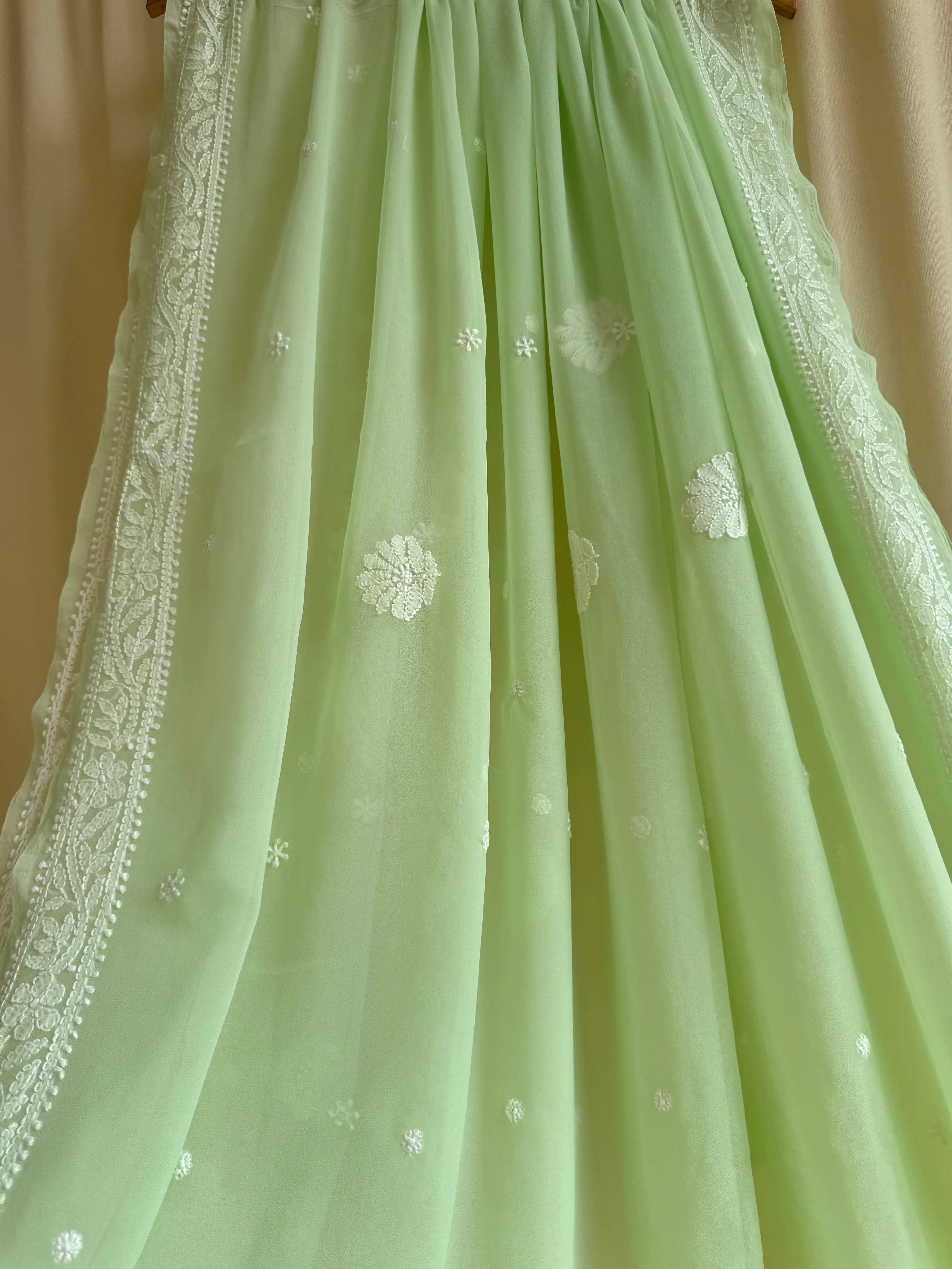 Georgette Chikankari saree in ARIAA CHIKANKARI