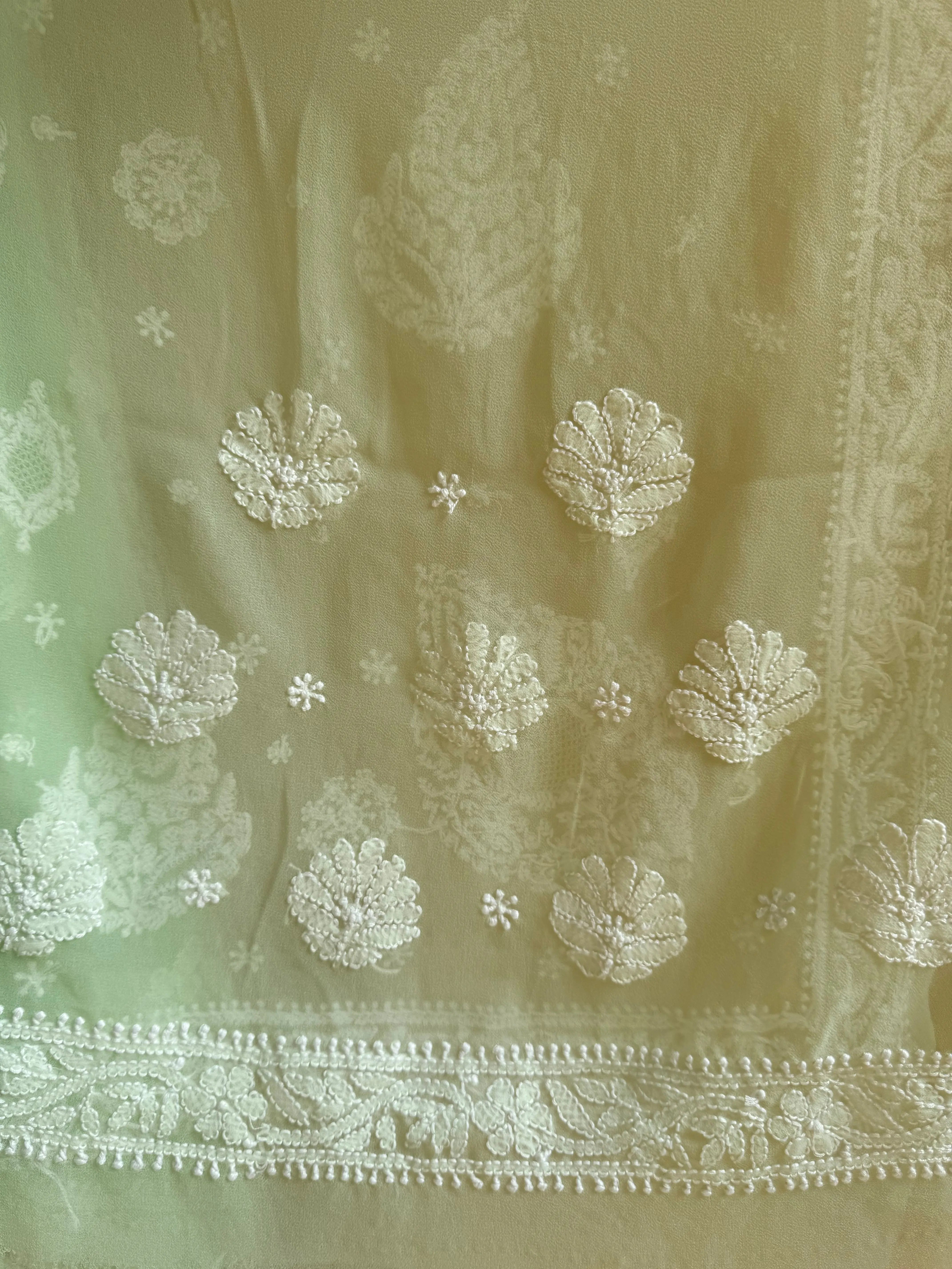 Georgette Chikankari saree in ARIAA CHIKANKARI