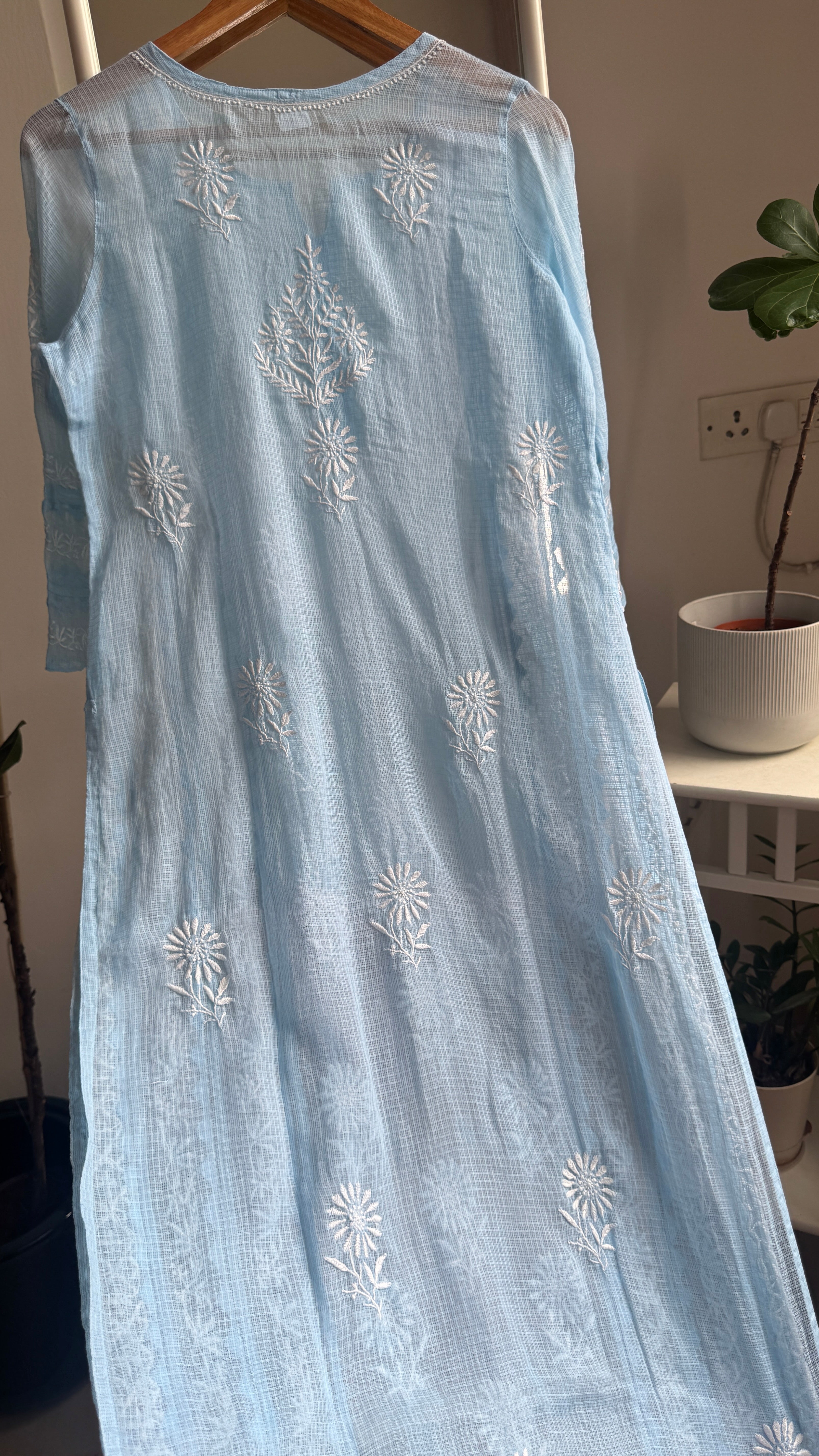 Kota Soft Cotton Chikankari Kurti -Blue- TARA Collection