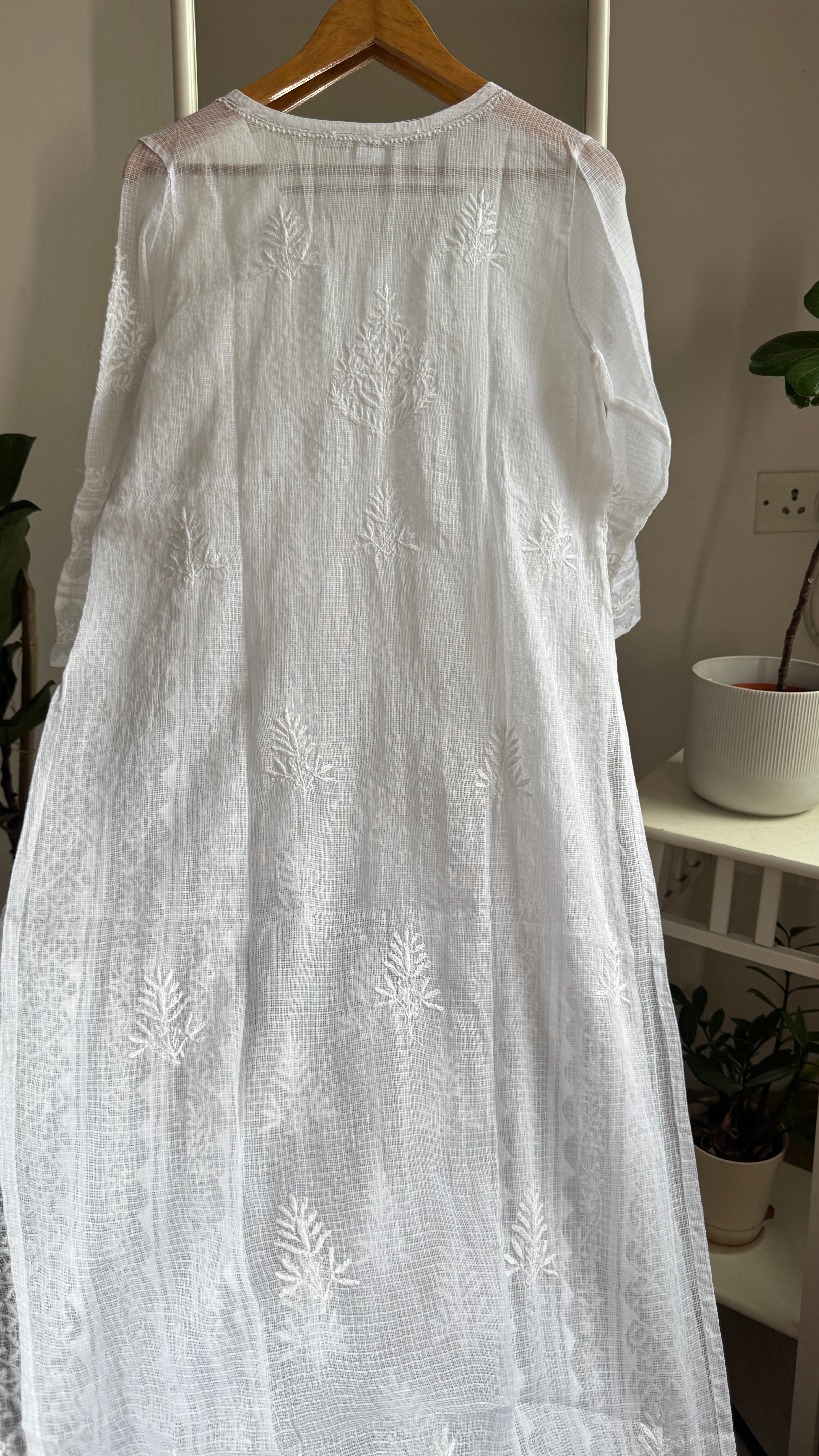 Kota Soft Cotton Chikankari Kurti - White - TARA Collection