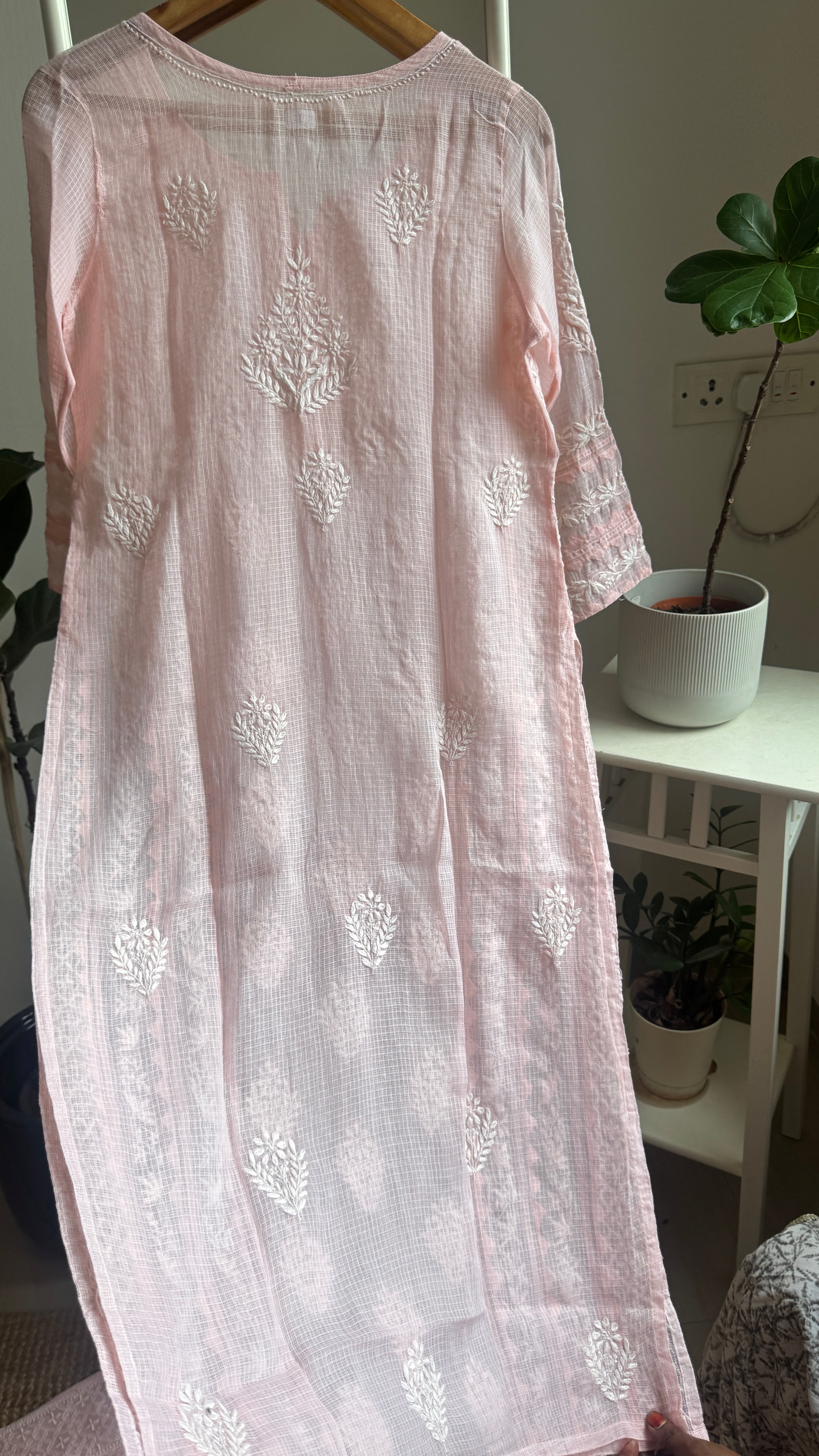Kota Soft Cotton Chikankari Kurti - Pink- TARA Collection