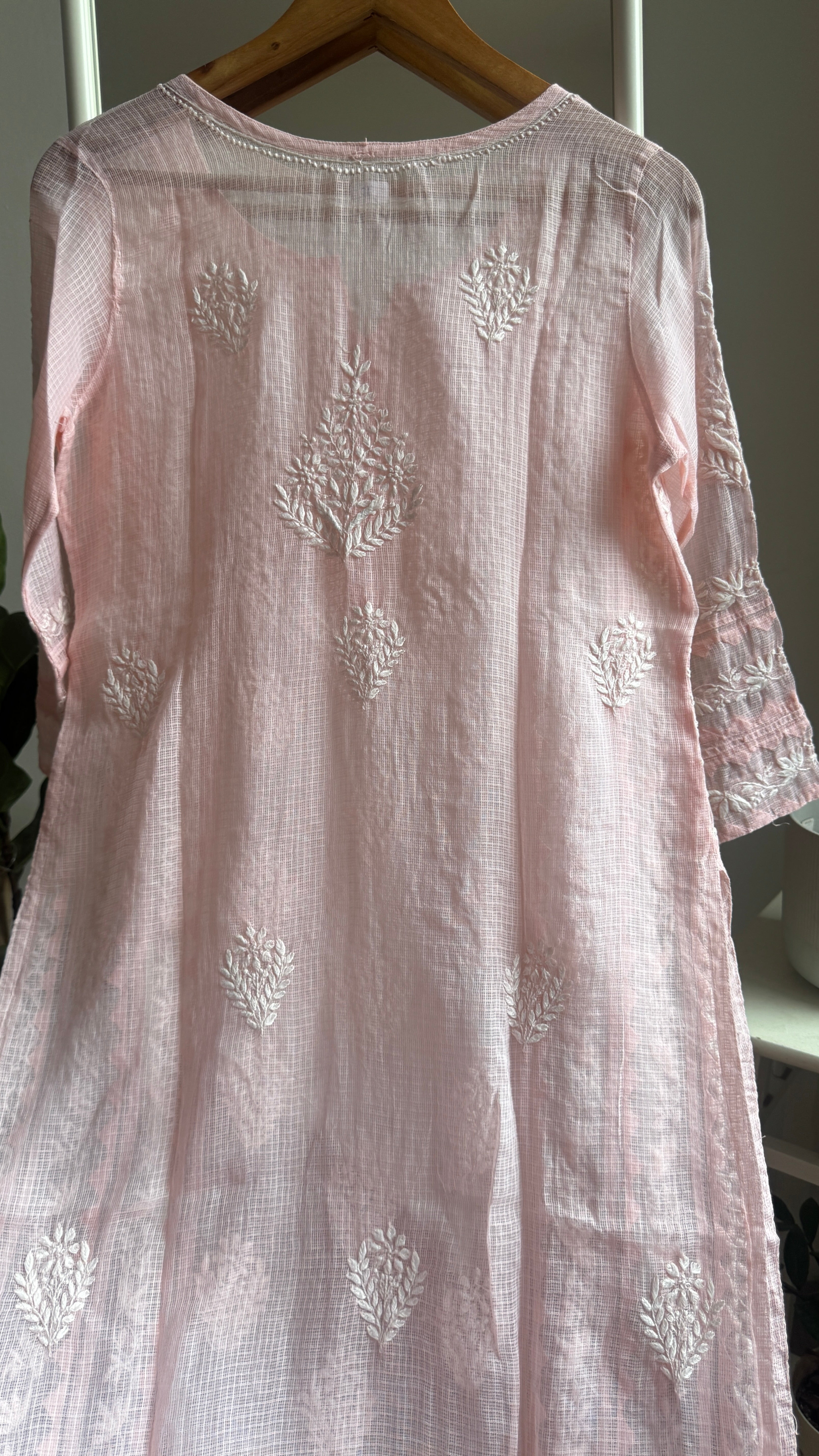 Kota Soft Cotton Chikankari Kurti - Pink- TARA Collection