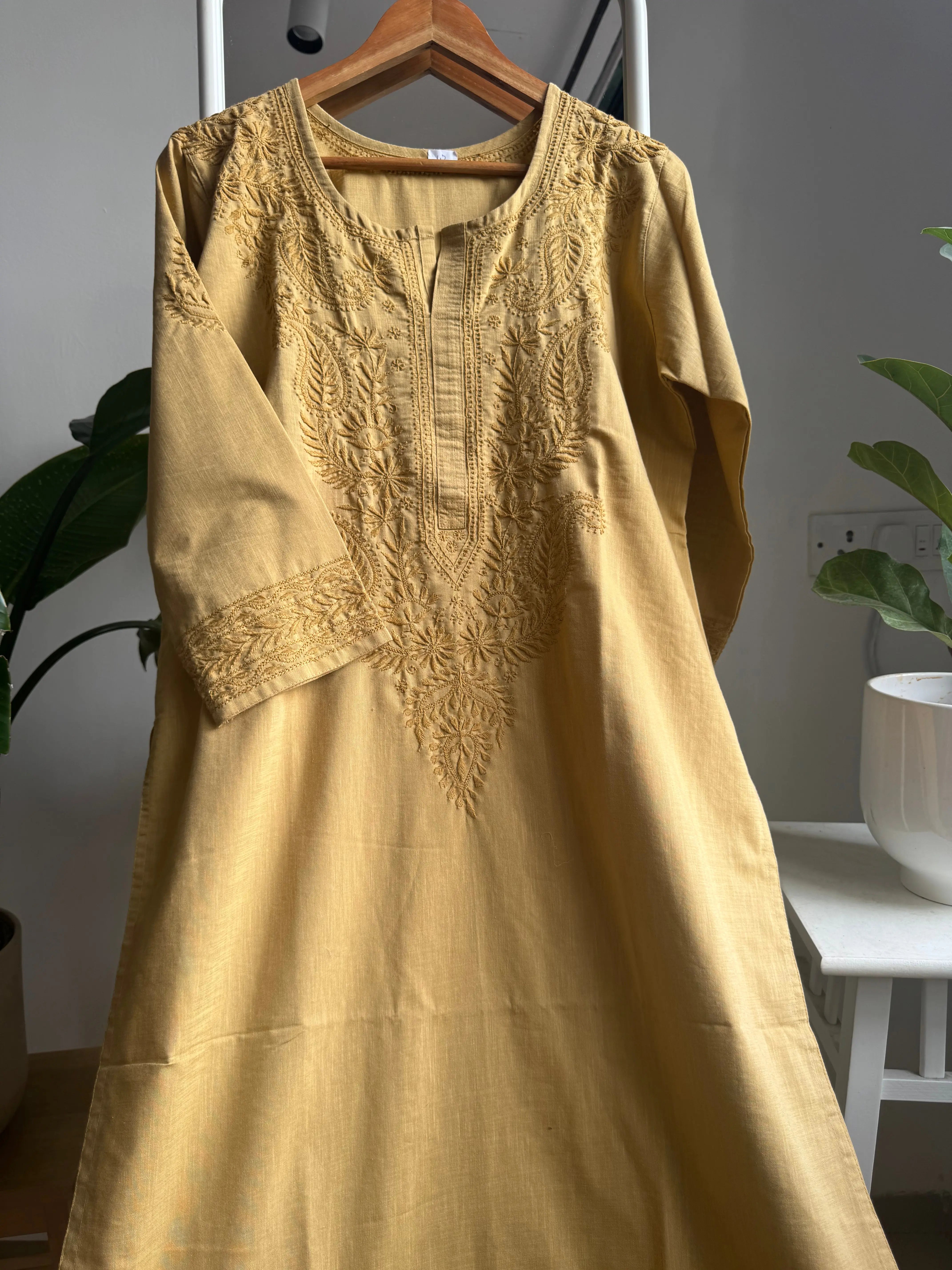 Thick Cotton Chikankari Kurti - Amber ARIAA CHIKANKARI