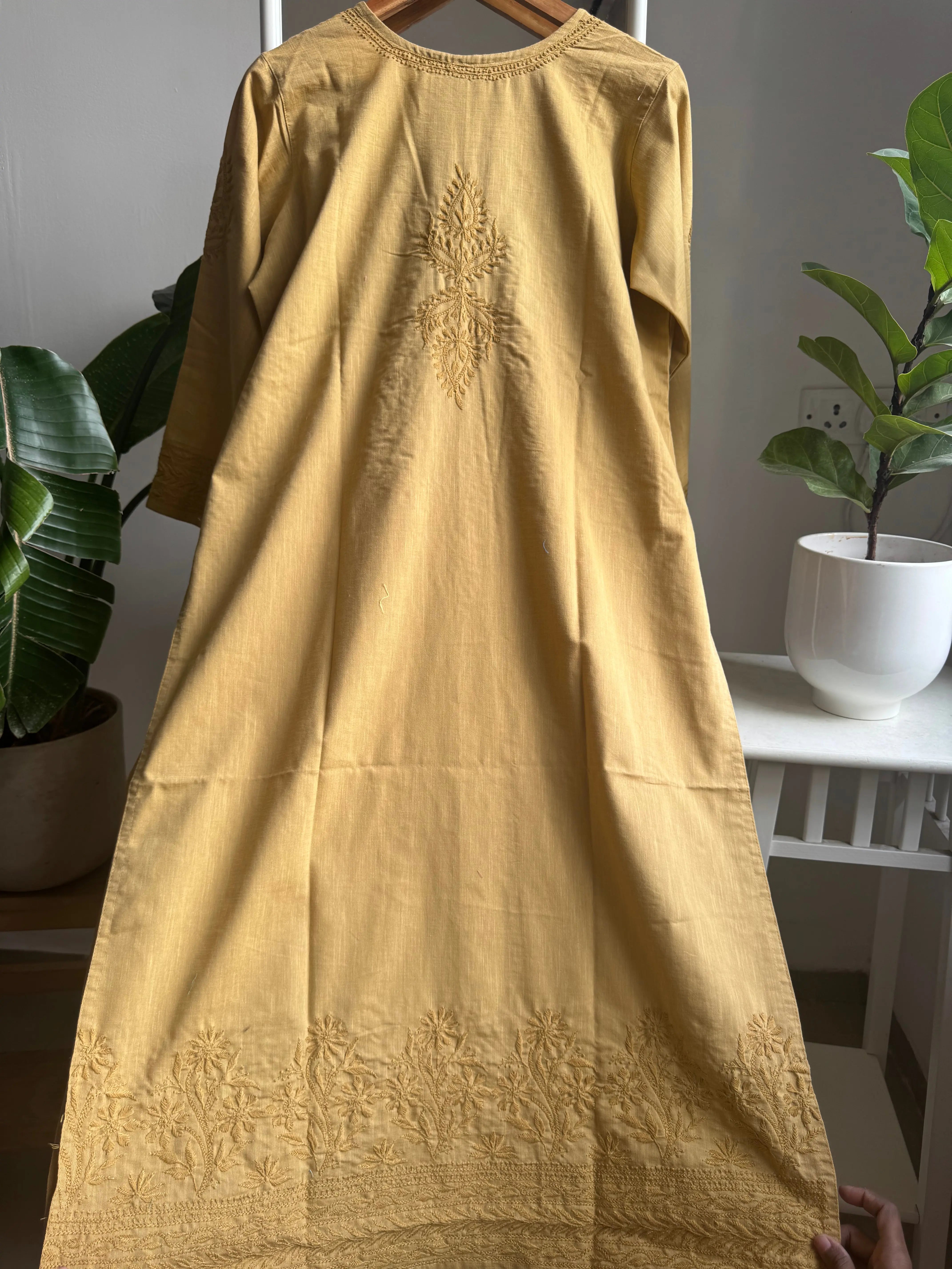 Thick Cotton Chikankari Kurti - Amber ARIAA CHIKANKARI