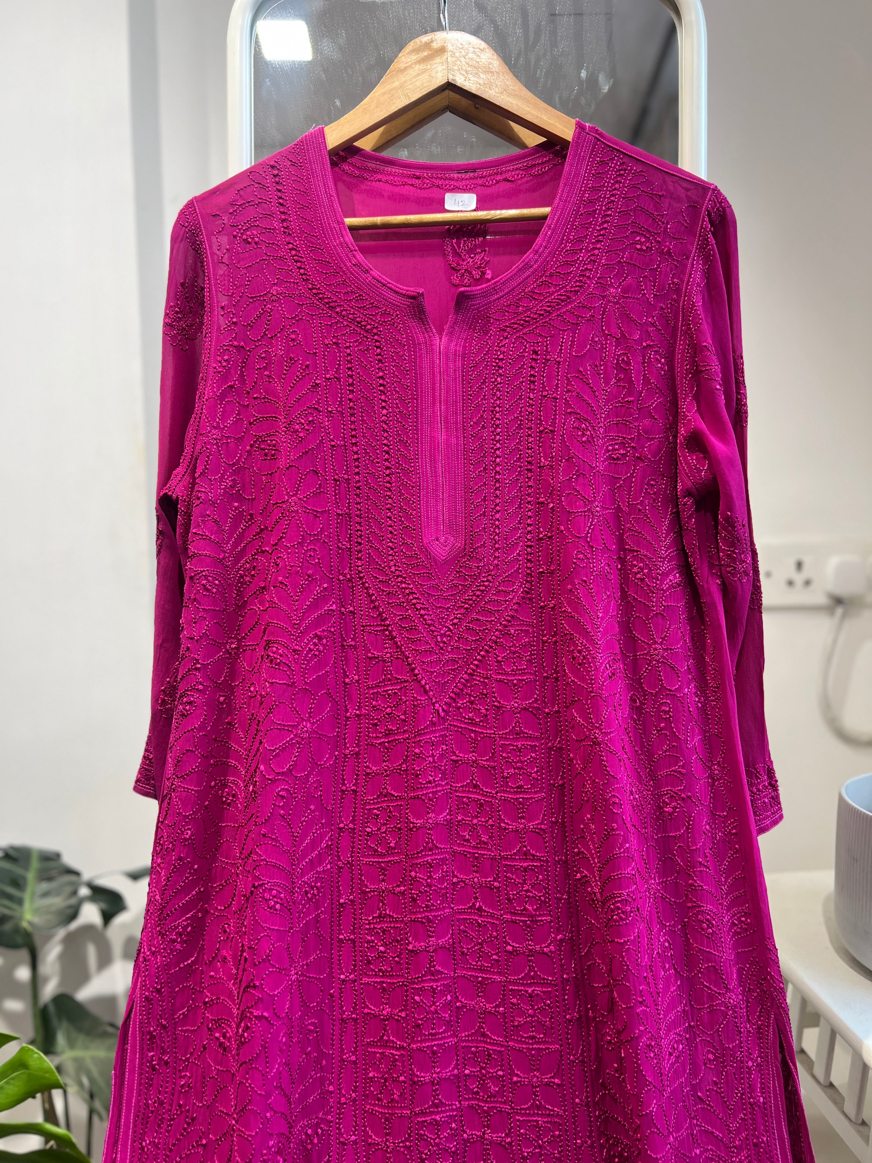 Viscose Kurti - Berry Pink