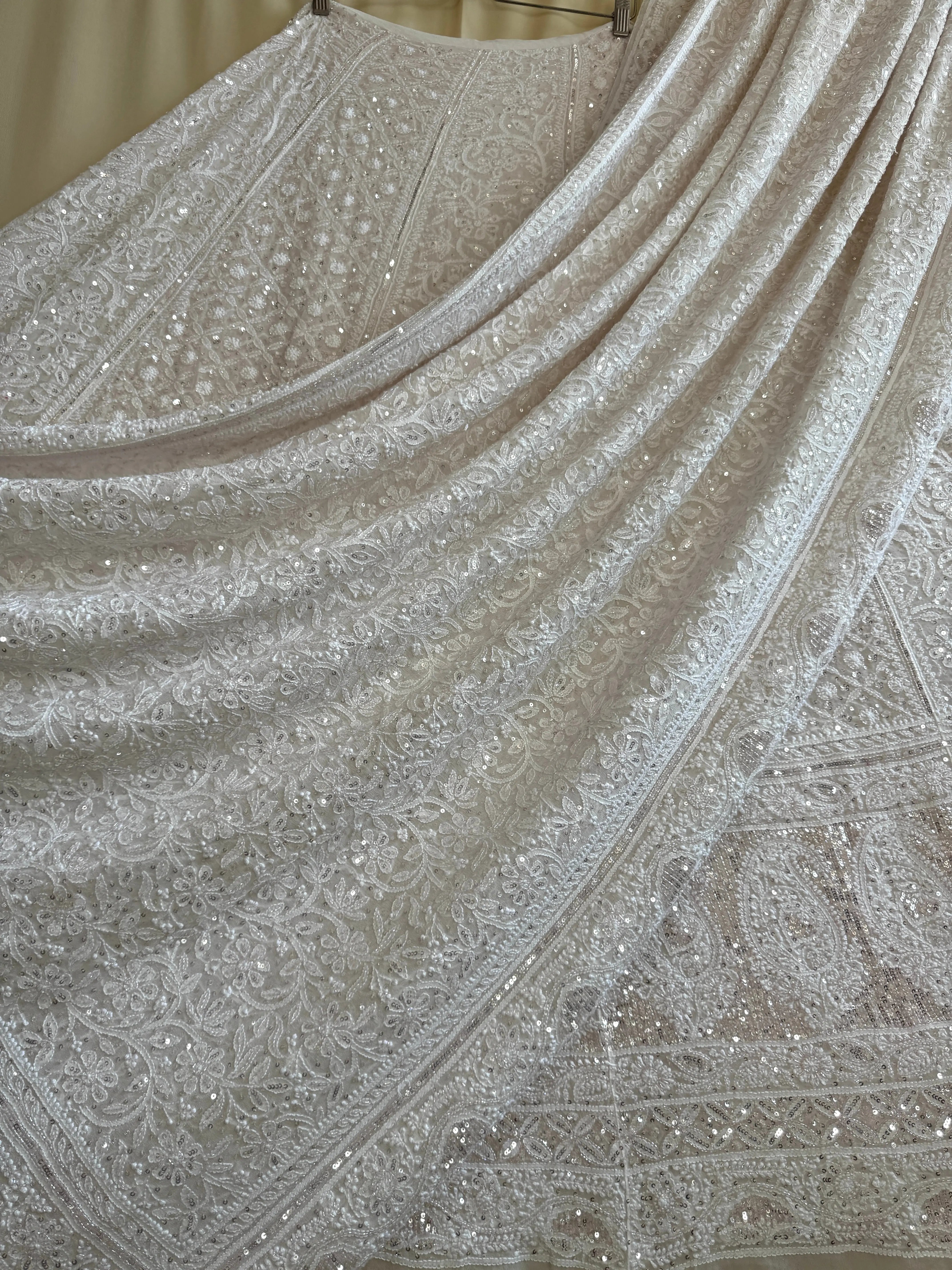Pure Georgette Chikankari Lehenga - Dyeable ARIAA CHIKANKARI