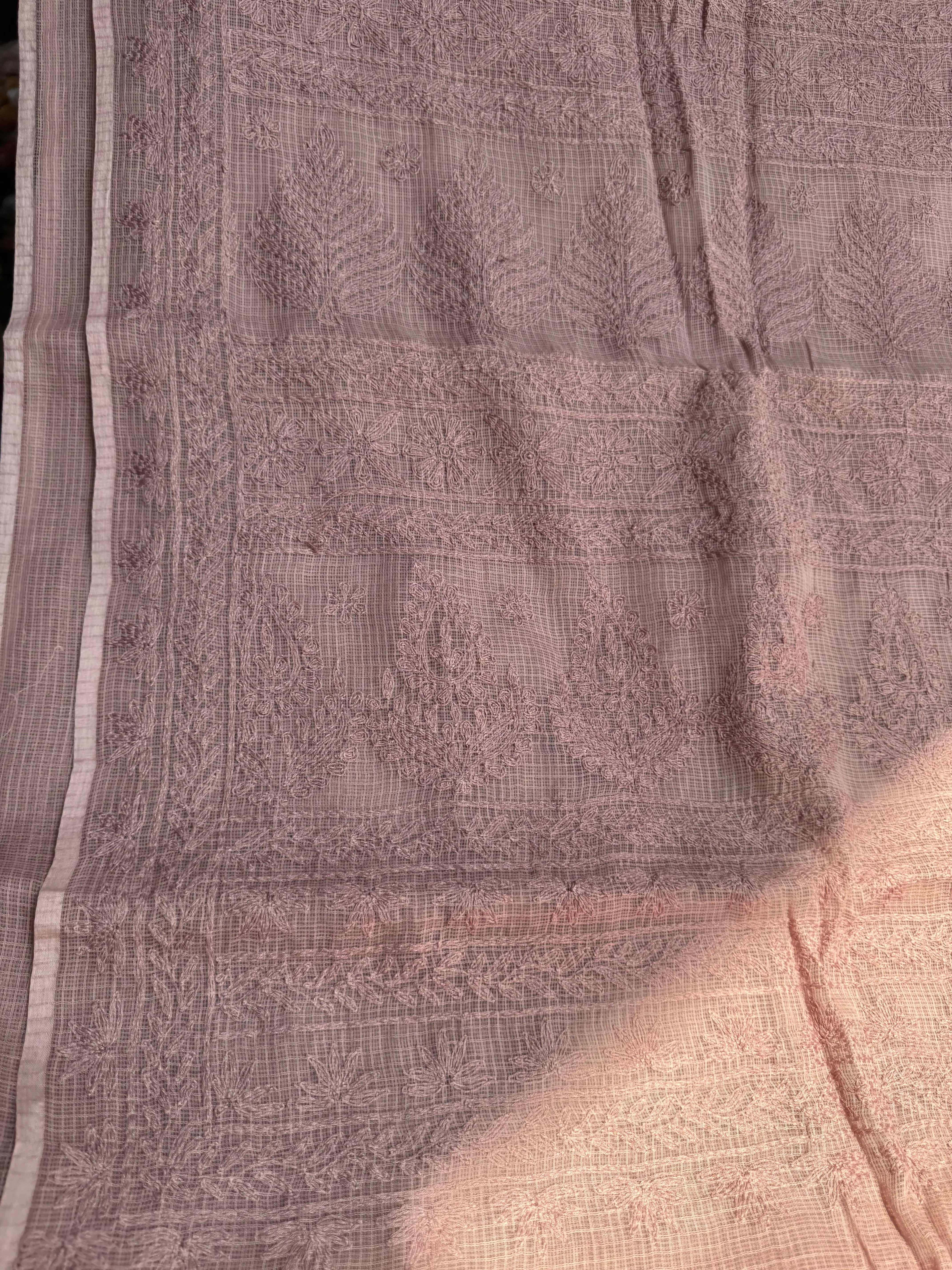 Kota Chikankari saree in Mauve ARIAA CHIKANKARI