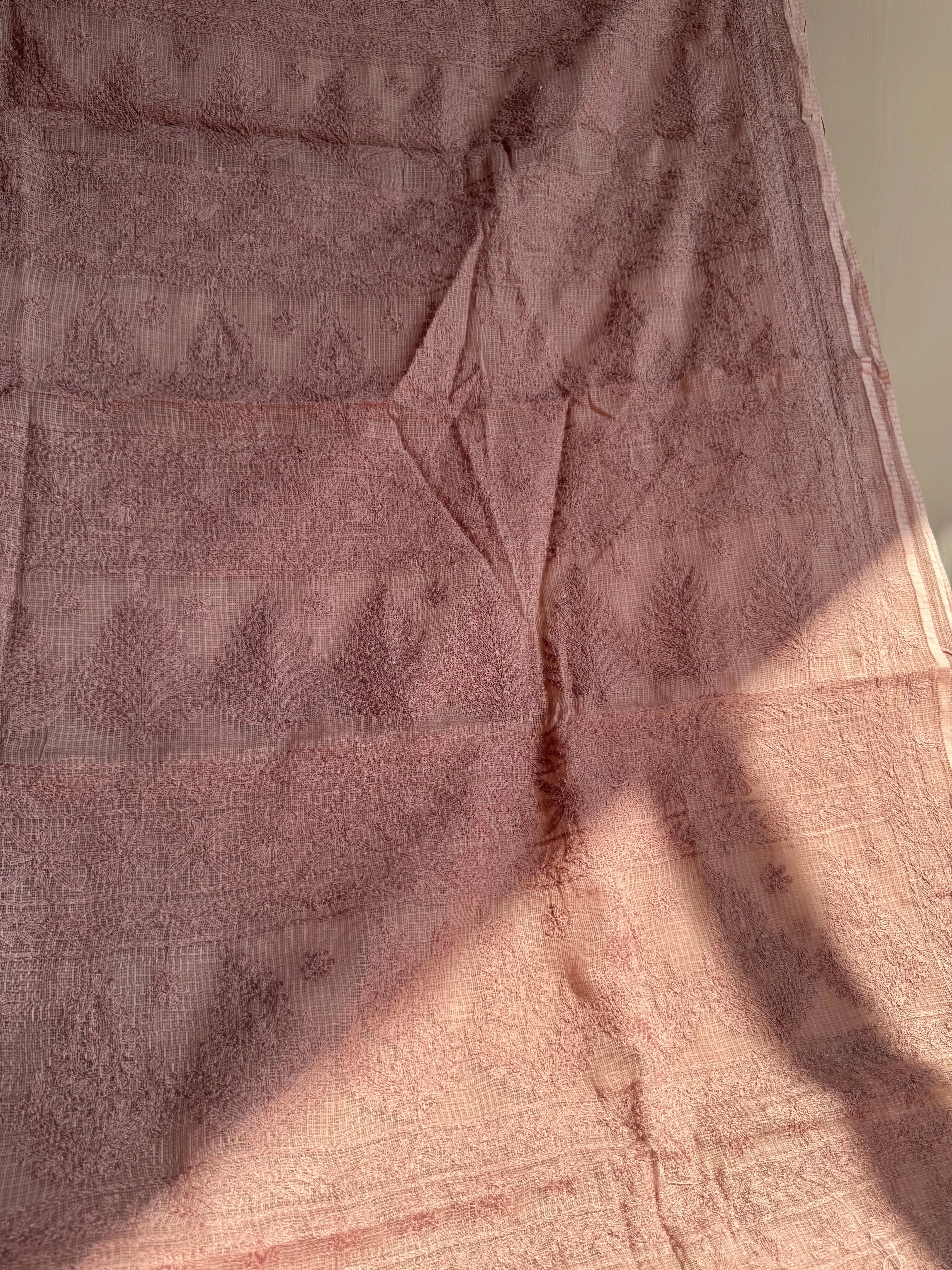 Kota Chikankari saree in Mauve ARIAA CHIKANKARI