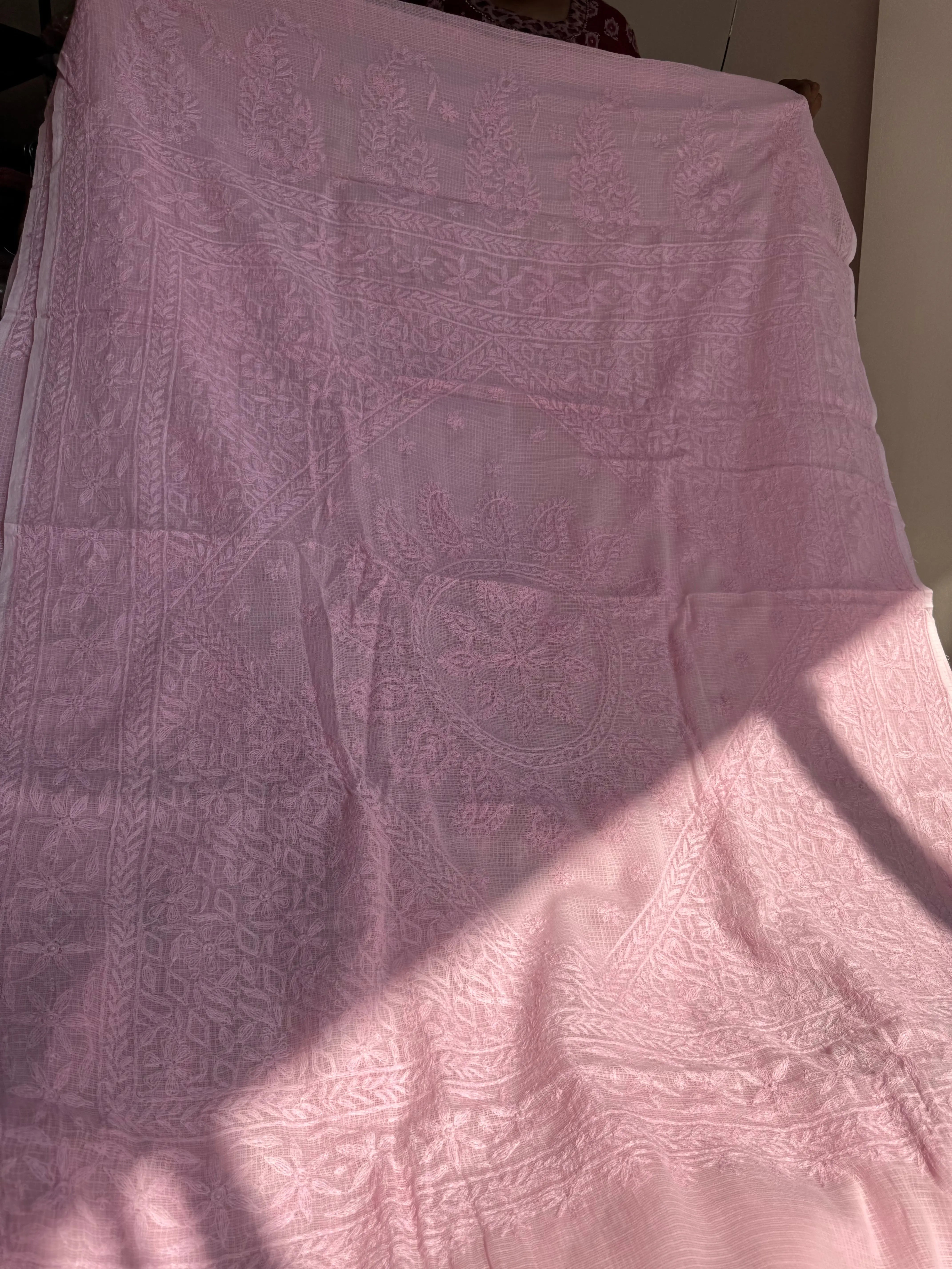 Kota Chikankari saree in Pink ARIAA CHIKANKARI
