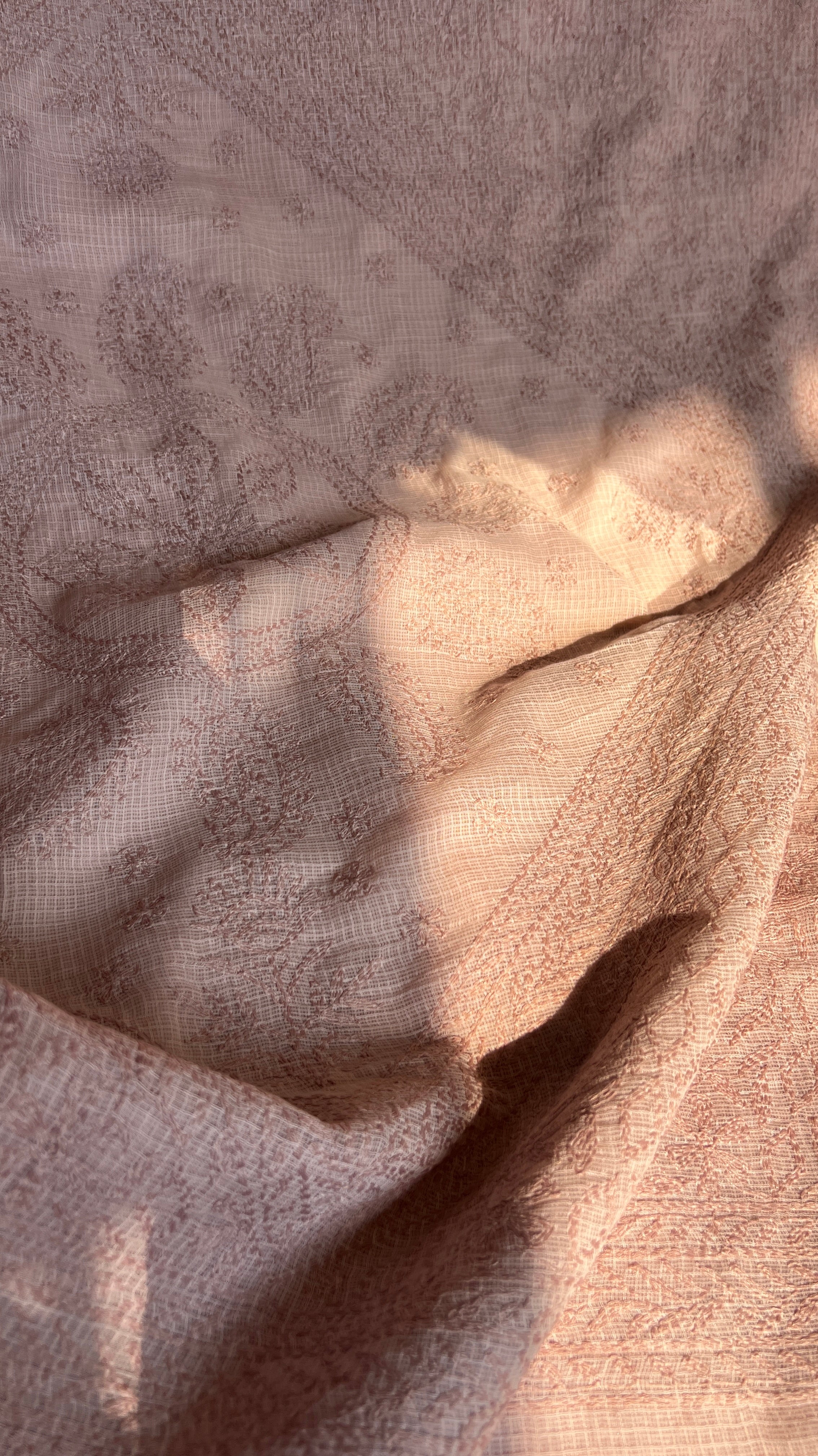 Kota Chikankari saree in Mocha Brown