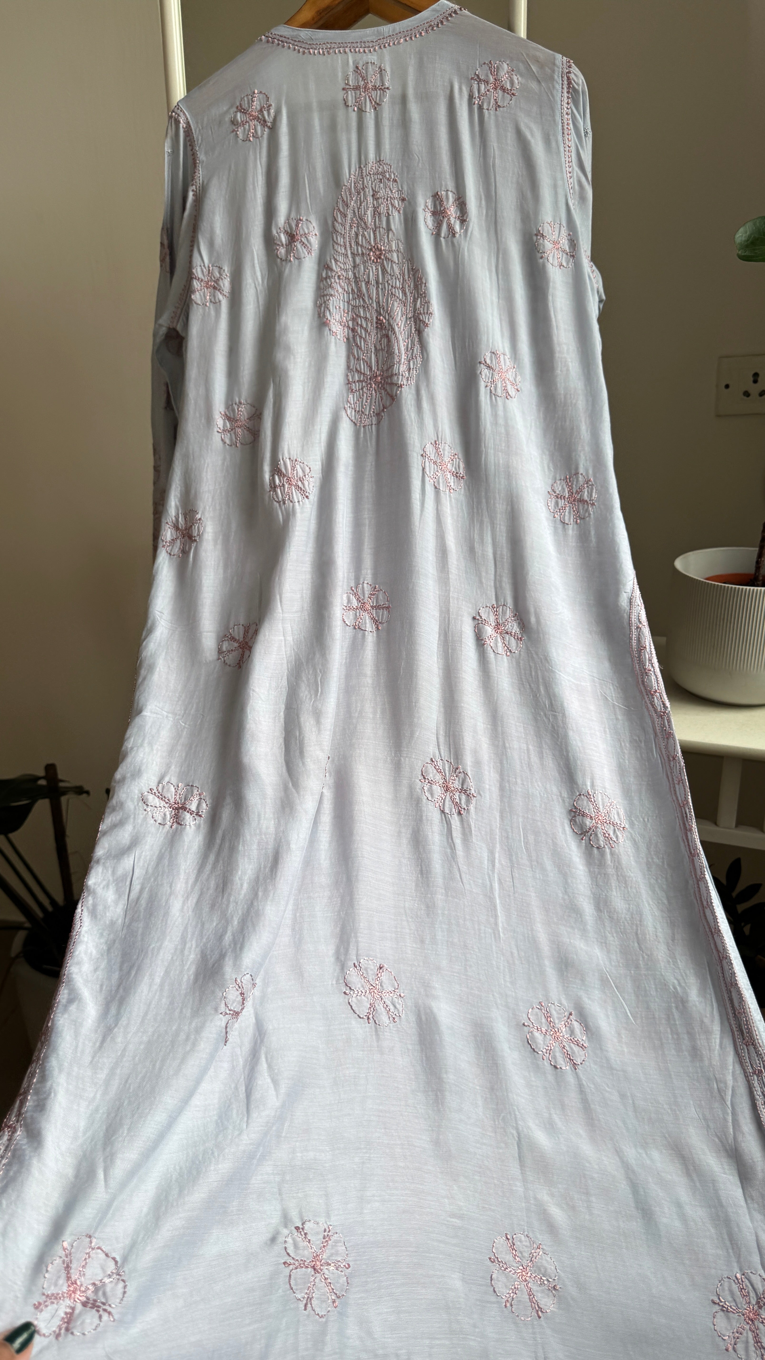 Muslin Chikankari Kurti - Blue Multi Color - BERRY Collection