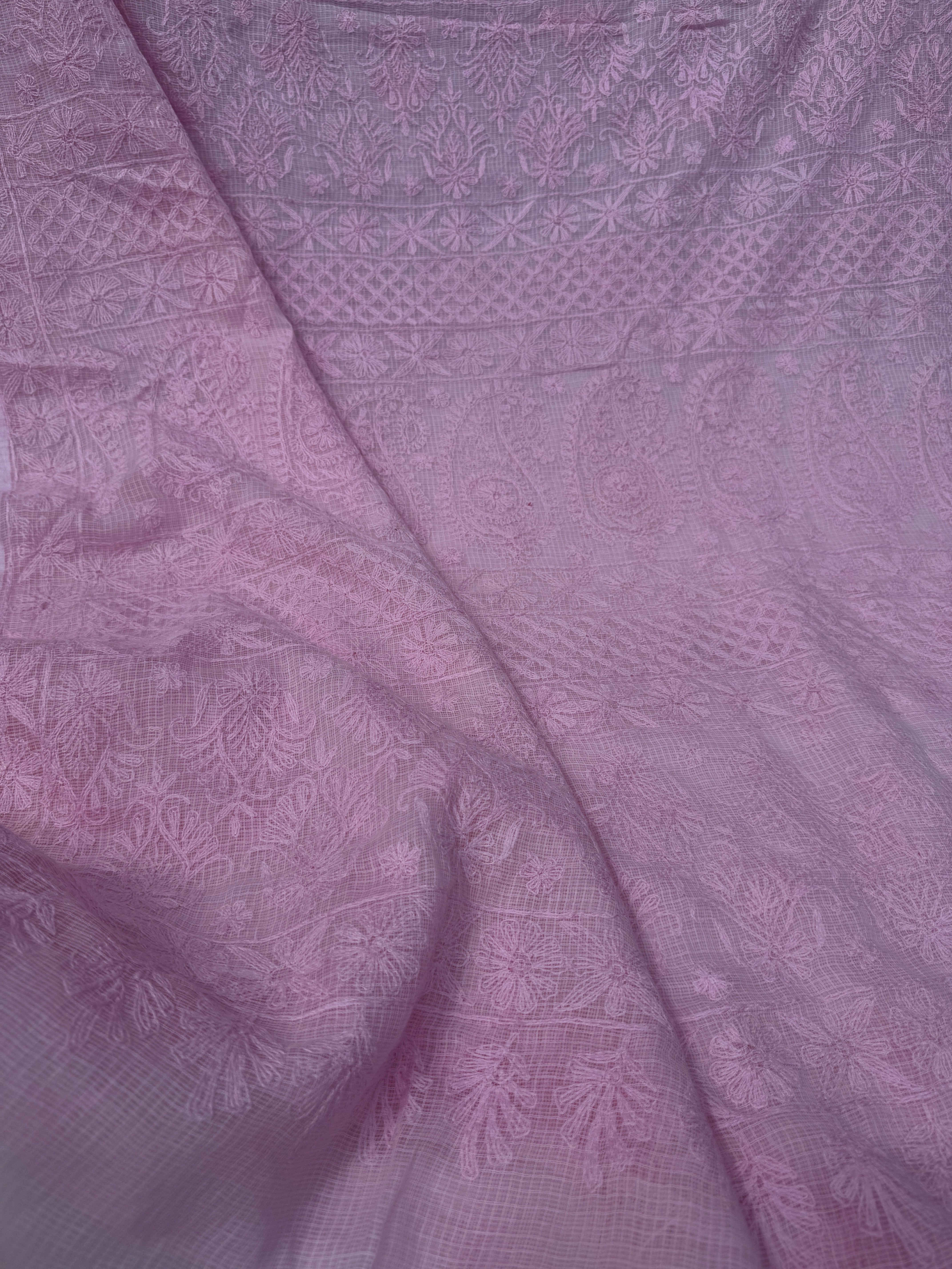 Kota Chikankari saree in Pink