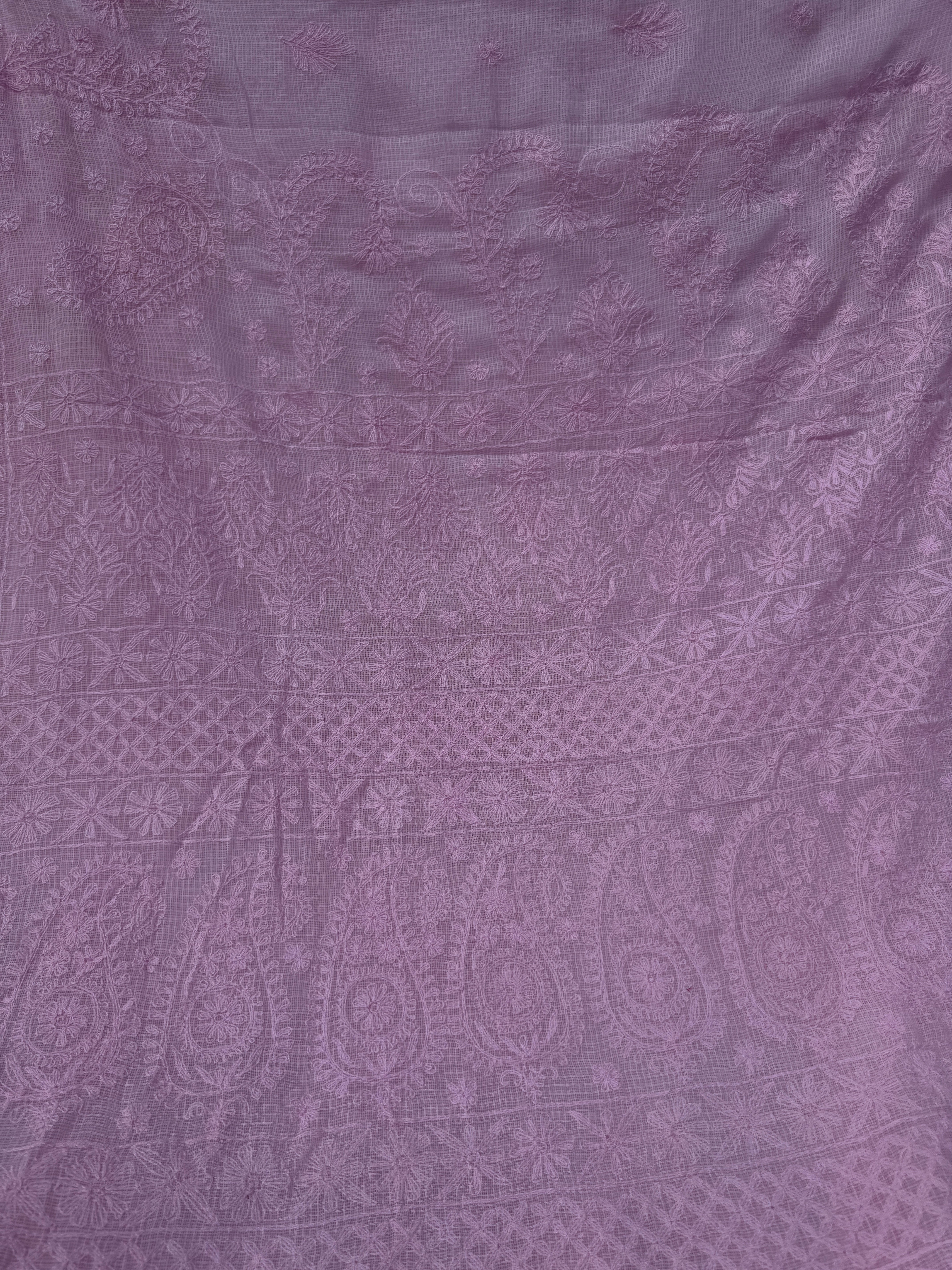 Kota Chikankari saree in Pink