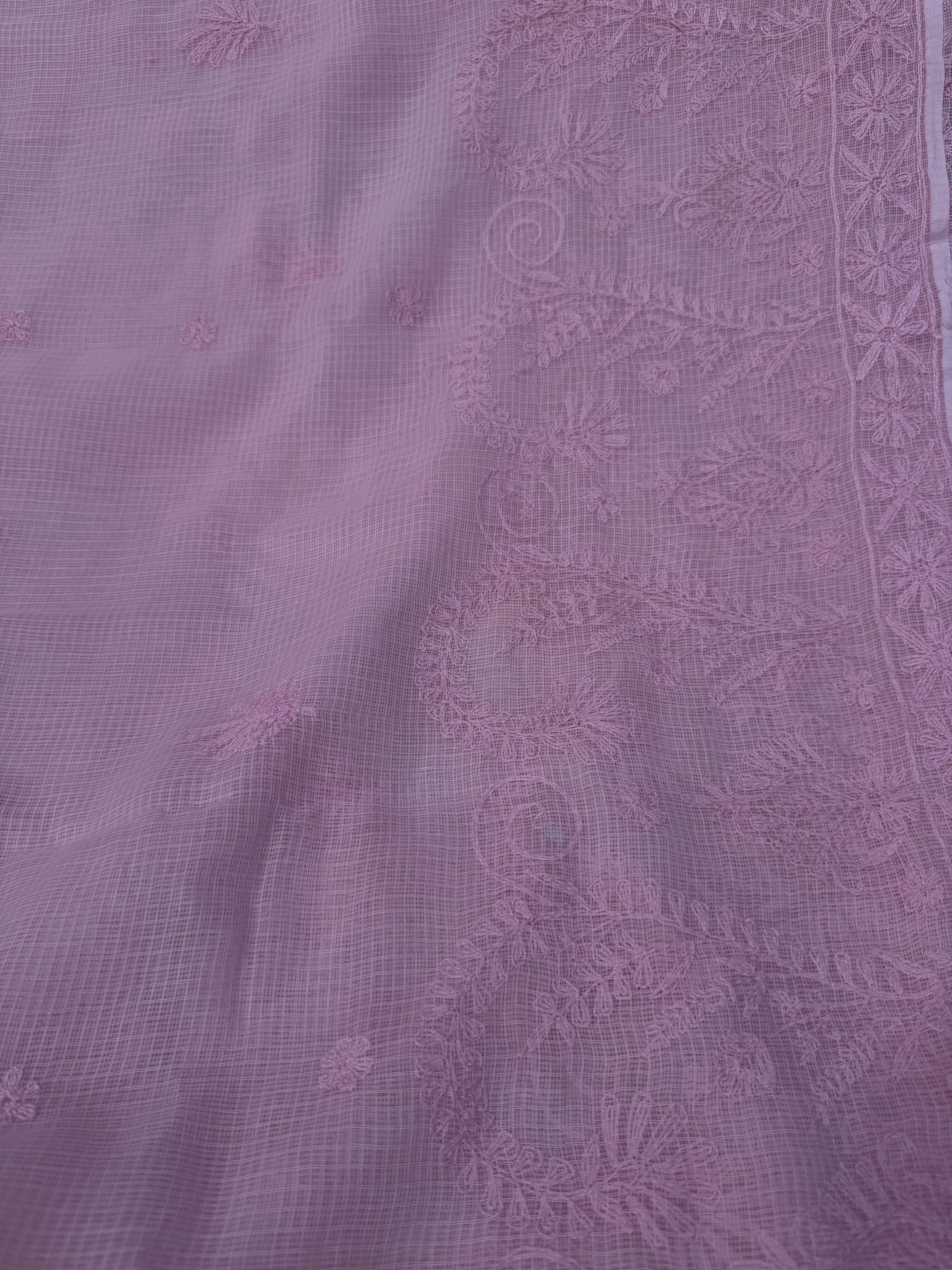 Kota Chikankari saree in Pink