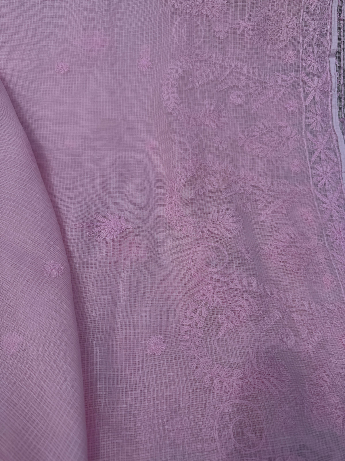 Kota Chikankari saree in Pink