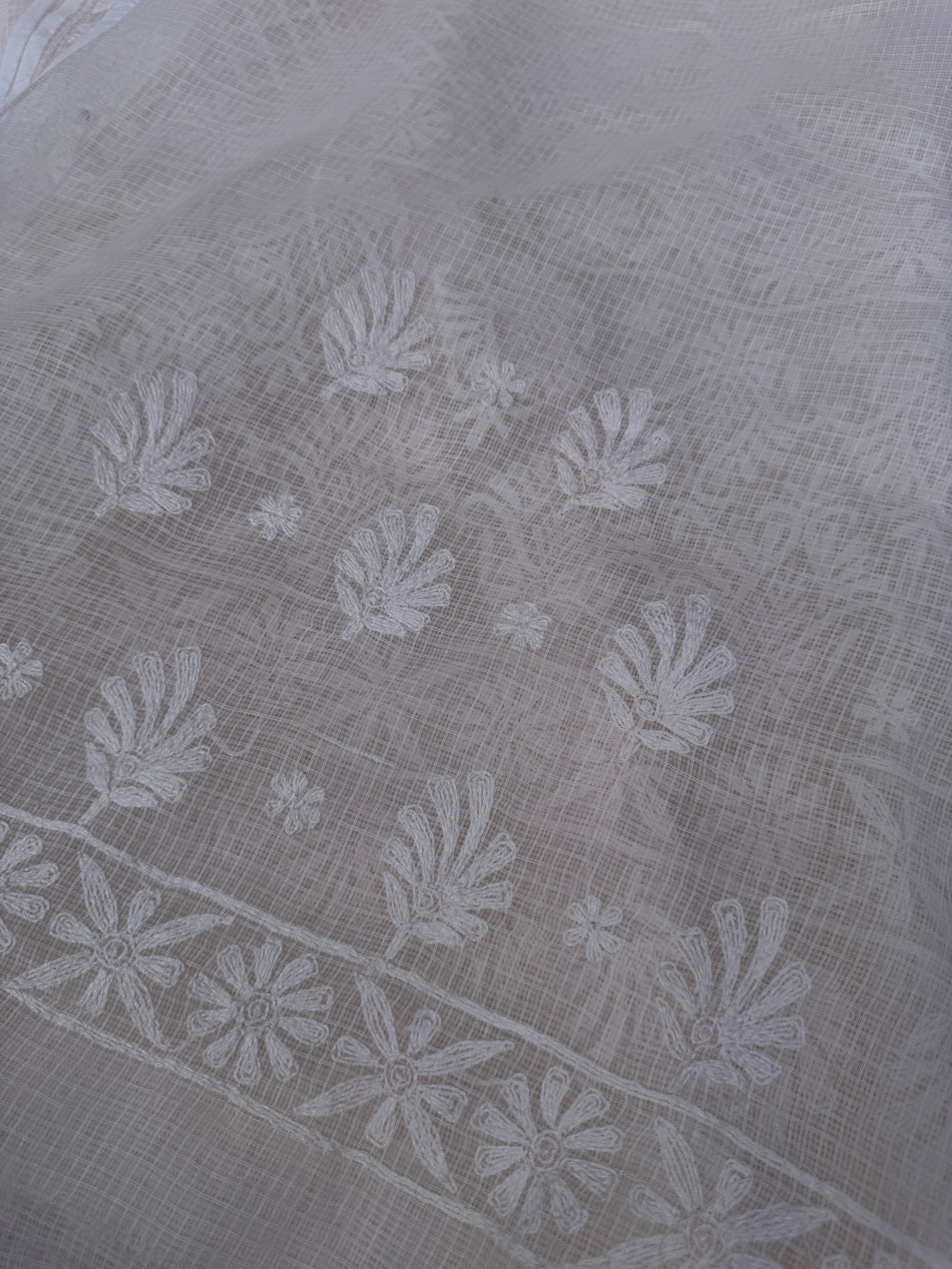 Kota Chikankari saree in Pale pink