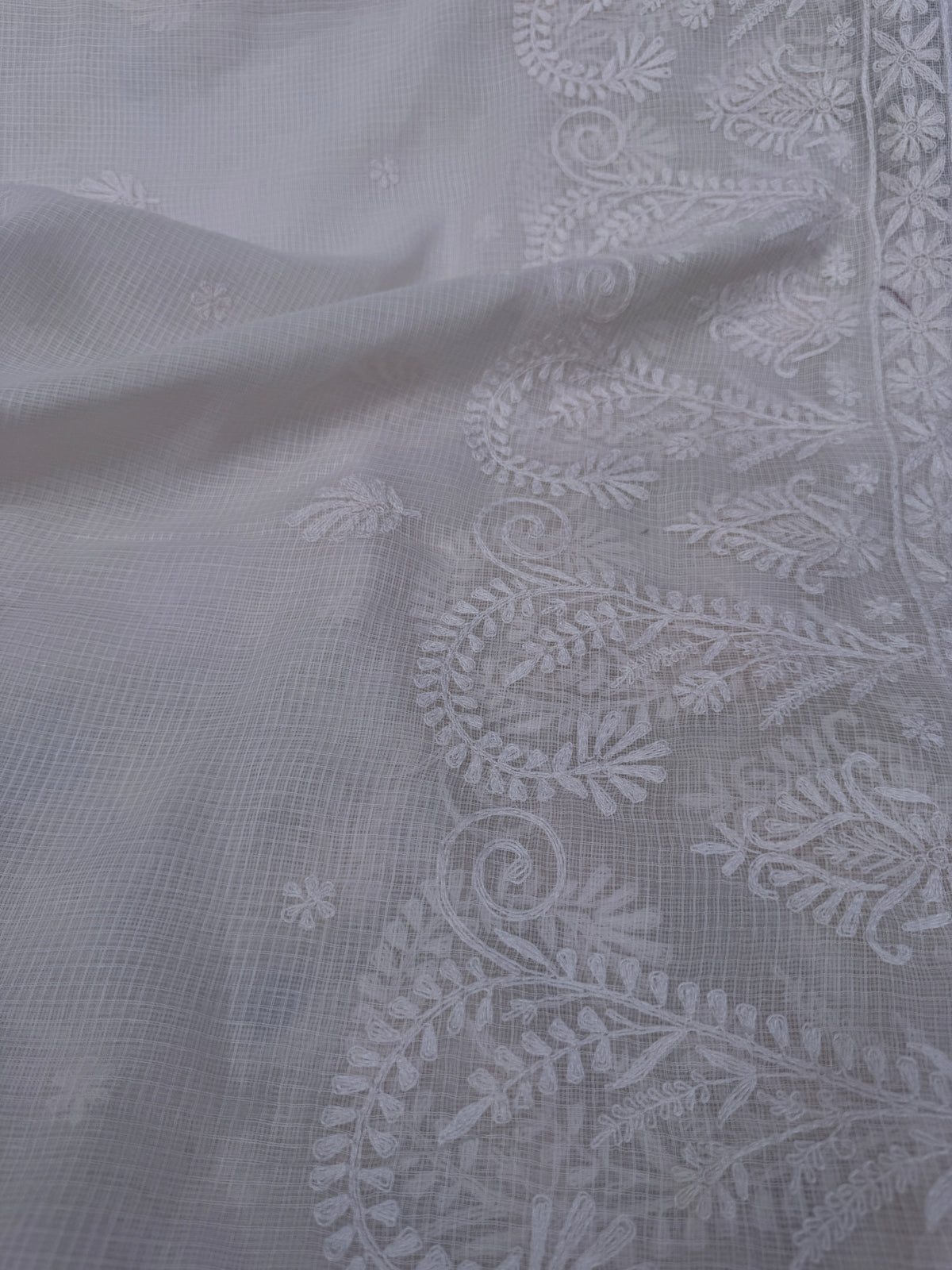 Kota Chikankari saree in Pale pink