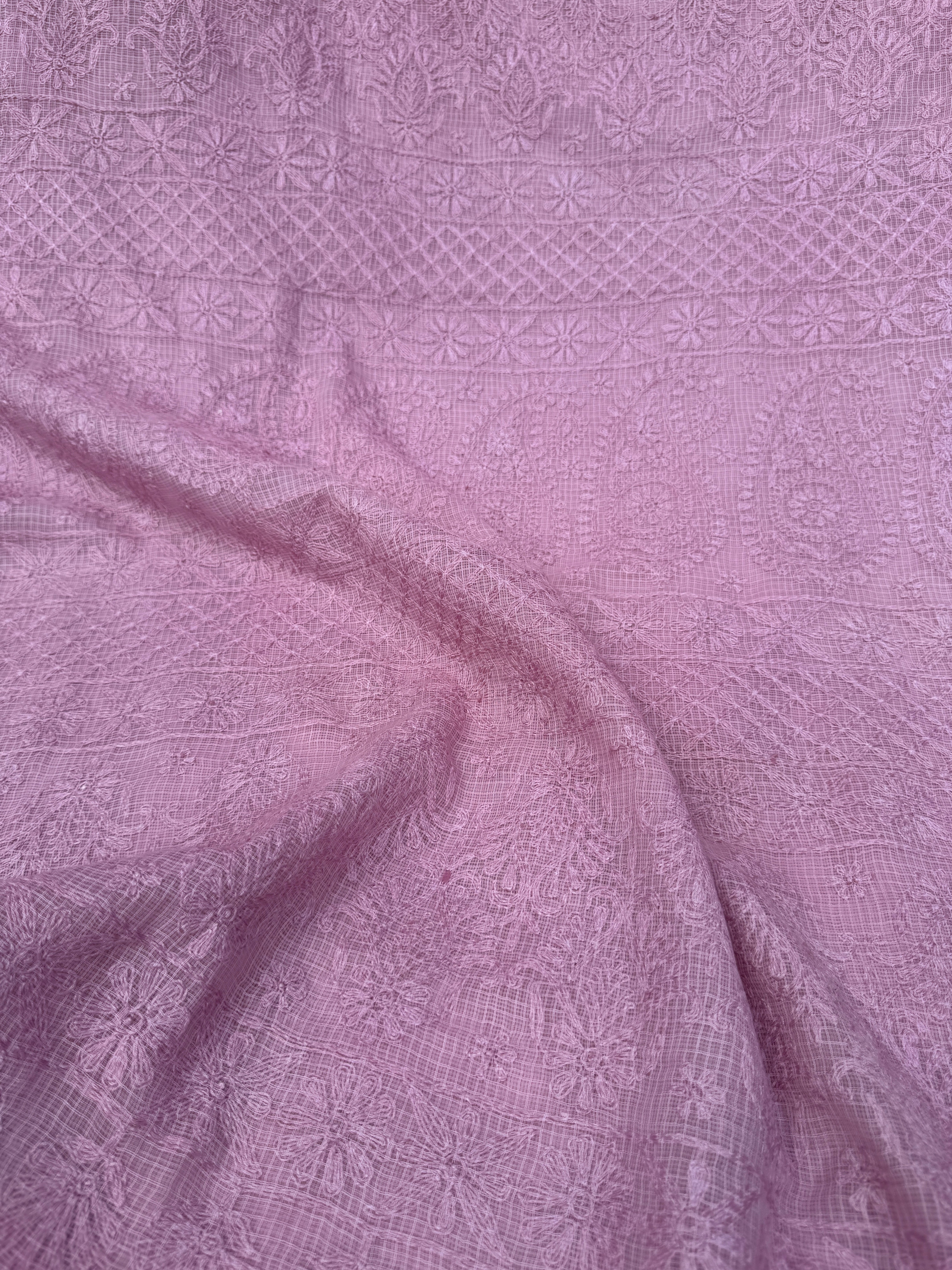 Kota Chikankari saree in Pink
