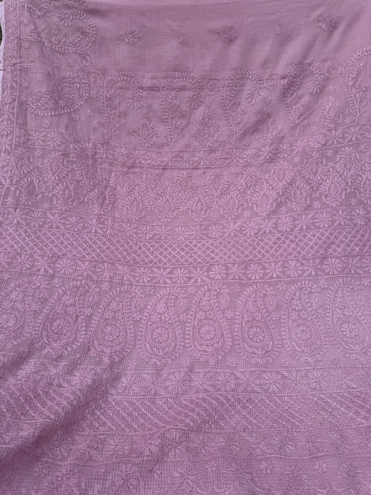 Kota Chikankari saree in Mauve