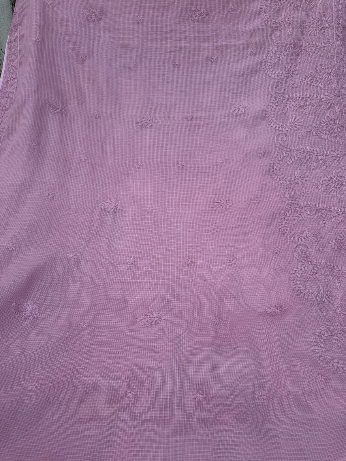 Kota Chikankari saree in Mauve
