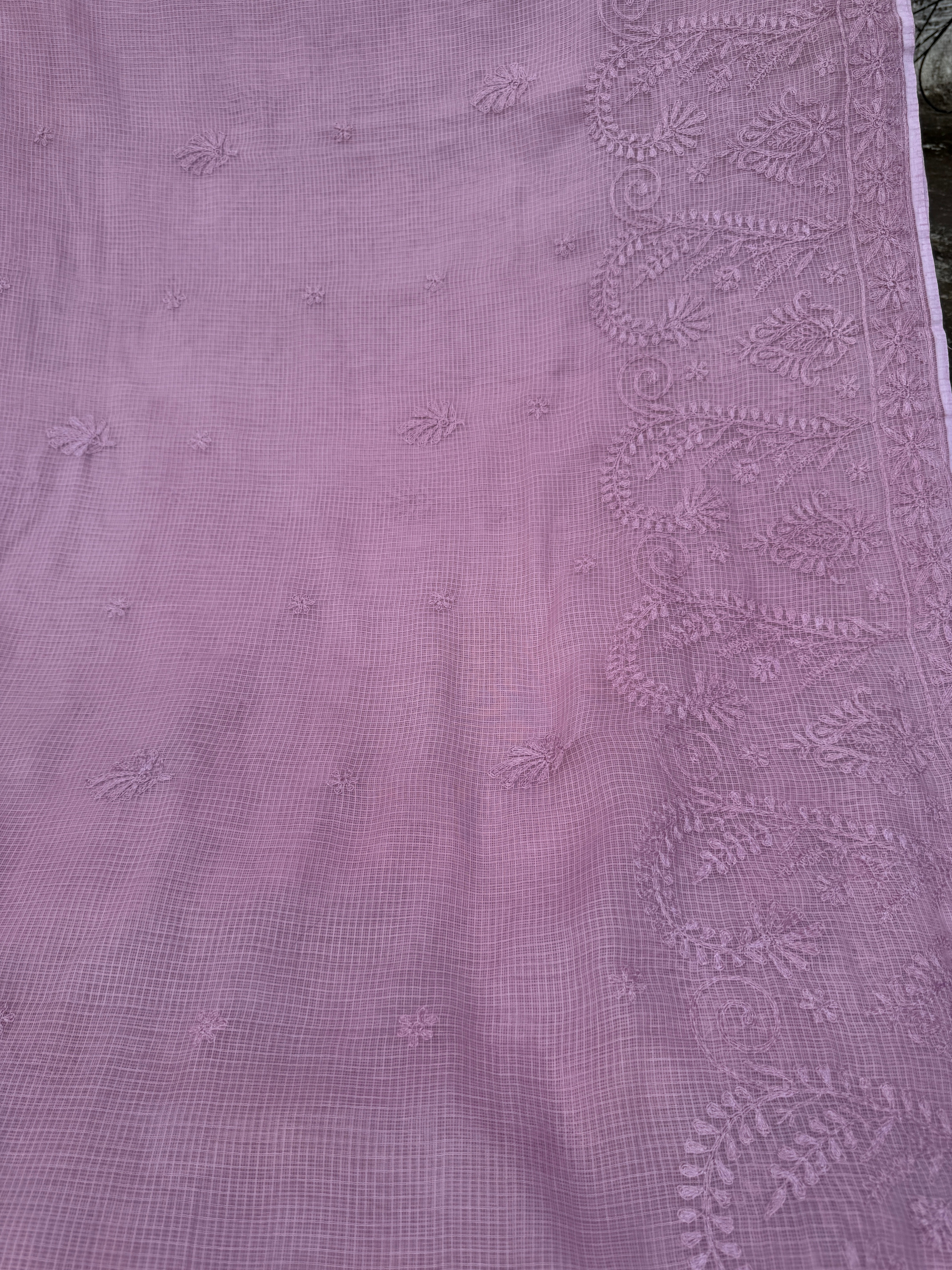 Kota Chikankari saree in Pink