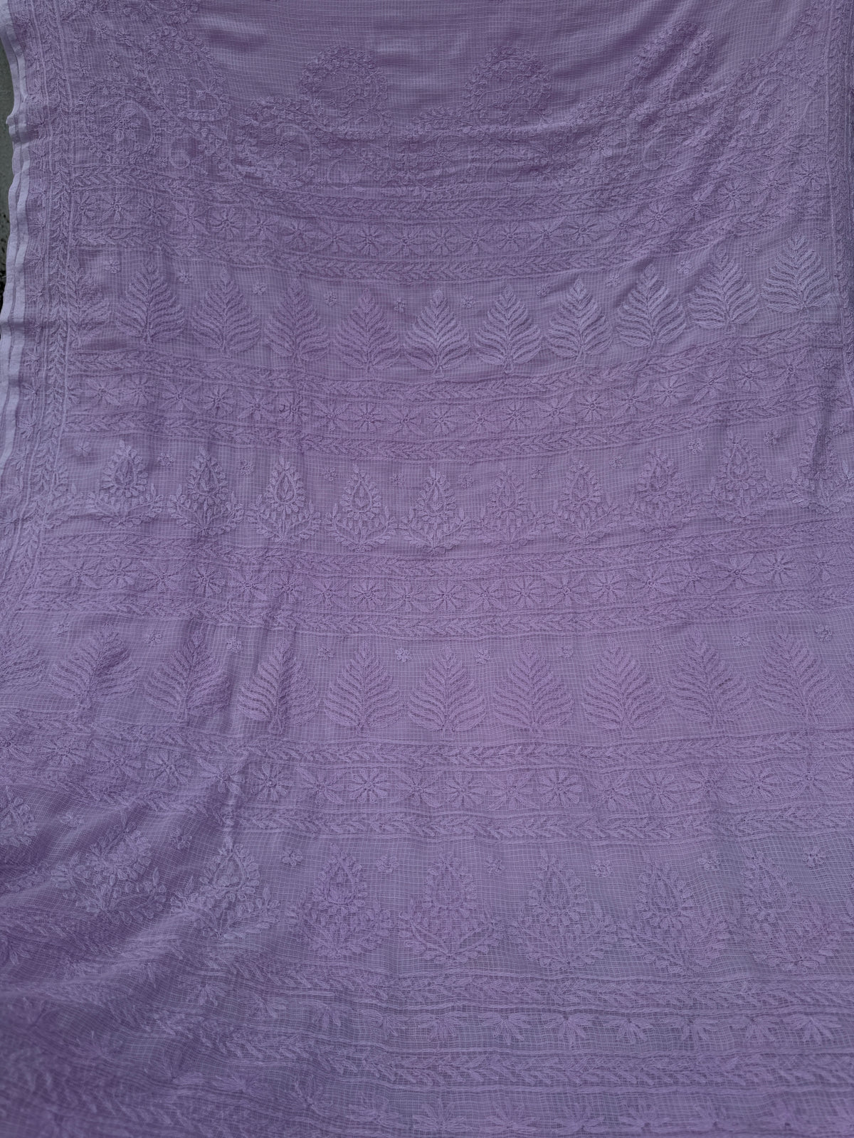 Kota Chikankari saree in Lilac