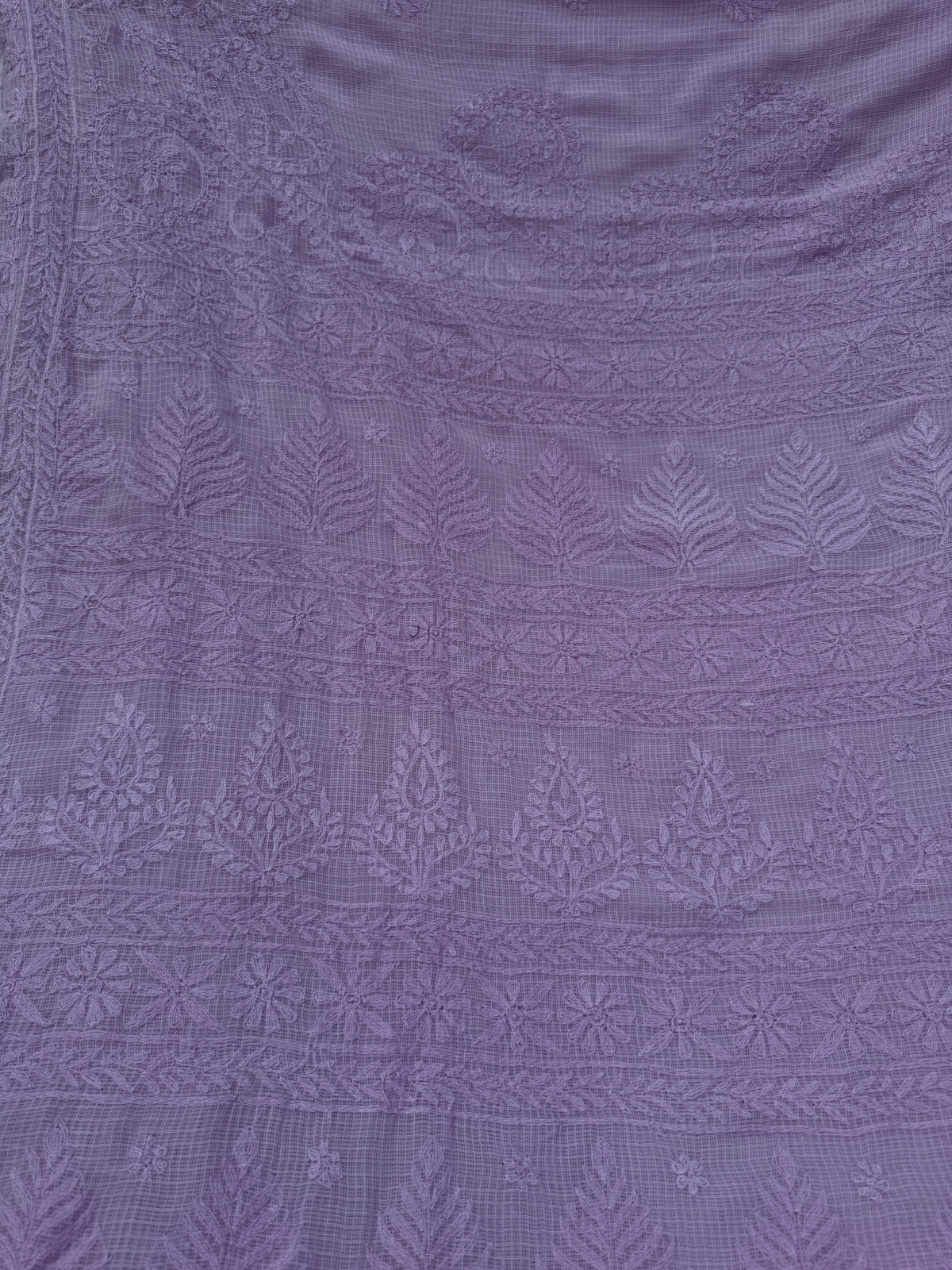 Kota Chikankari saree in Lilac