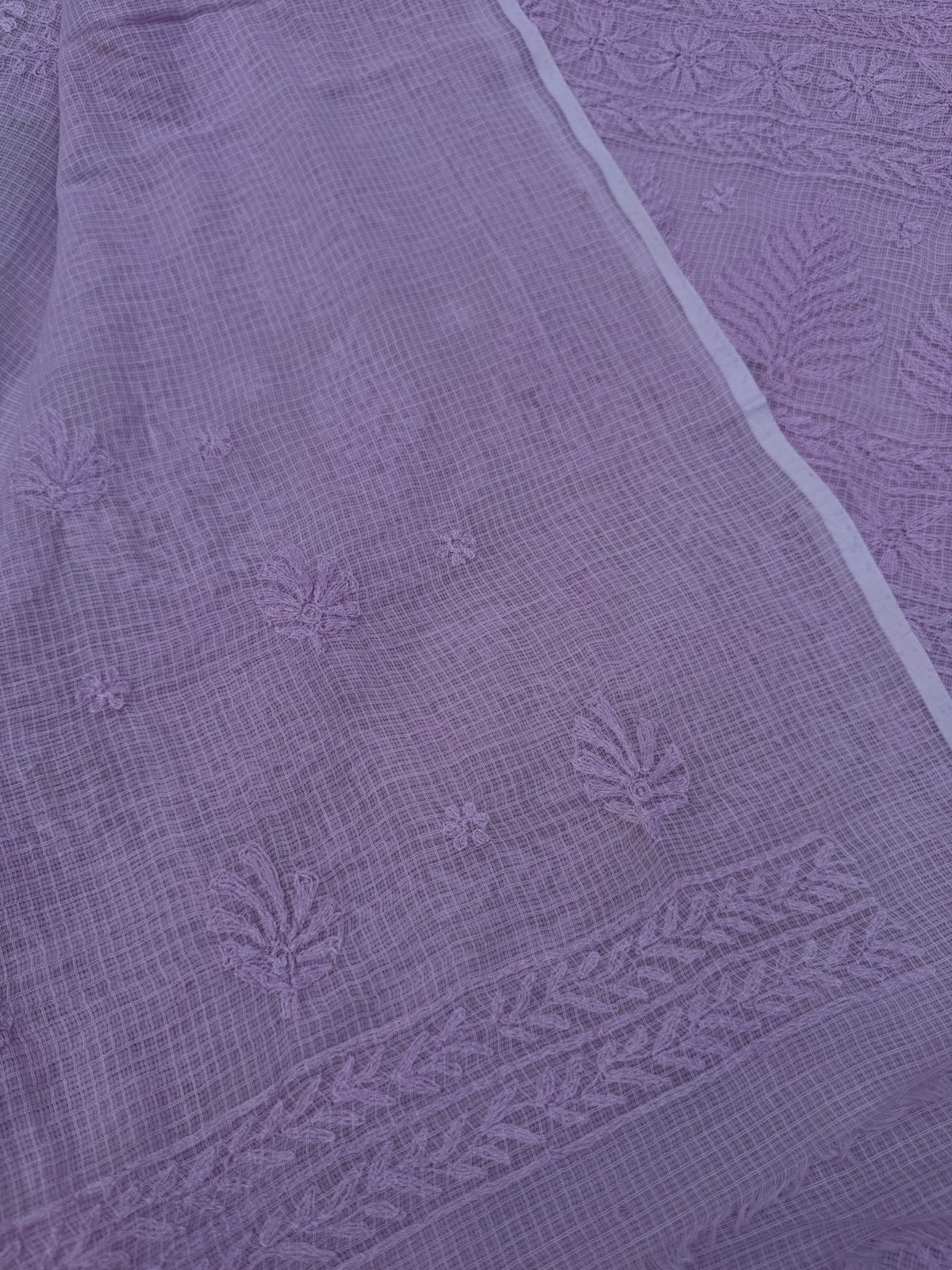 Kota Chikankari saree in Lilac
