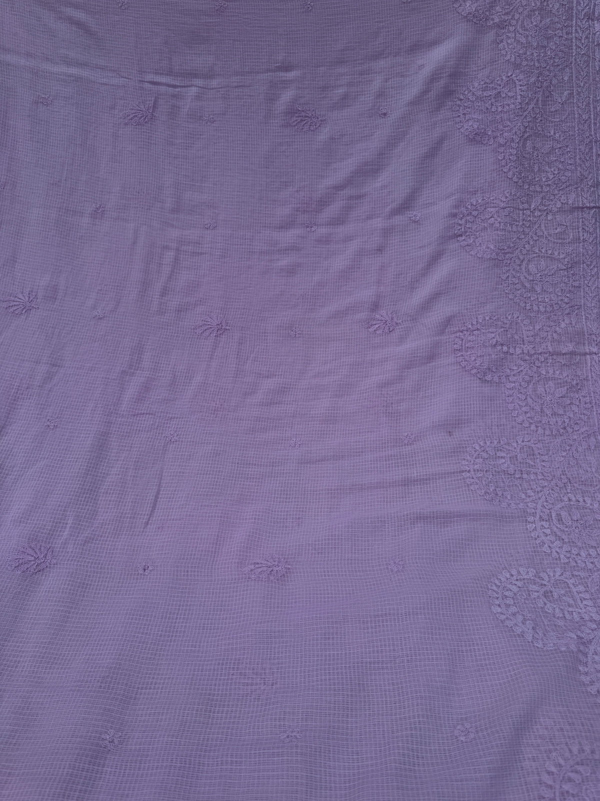 Kota Chikankari saree in Lilac