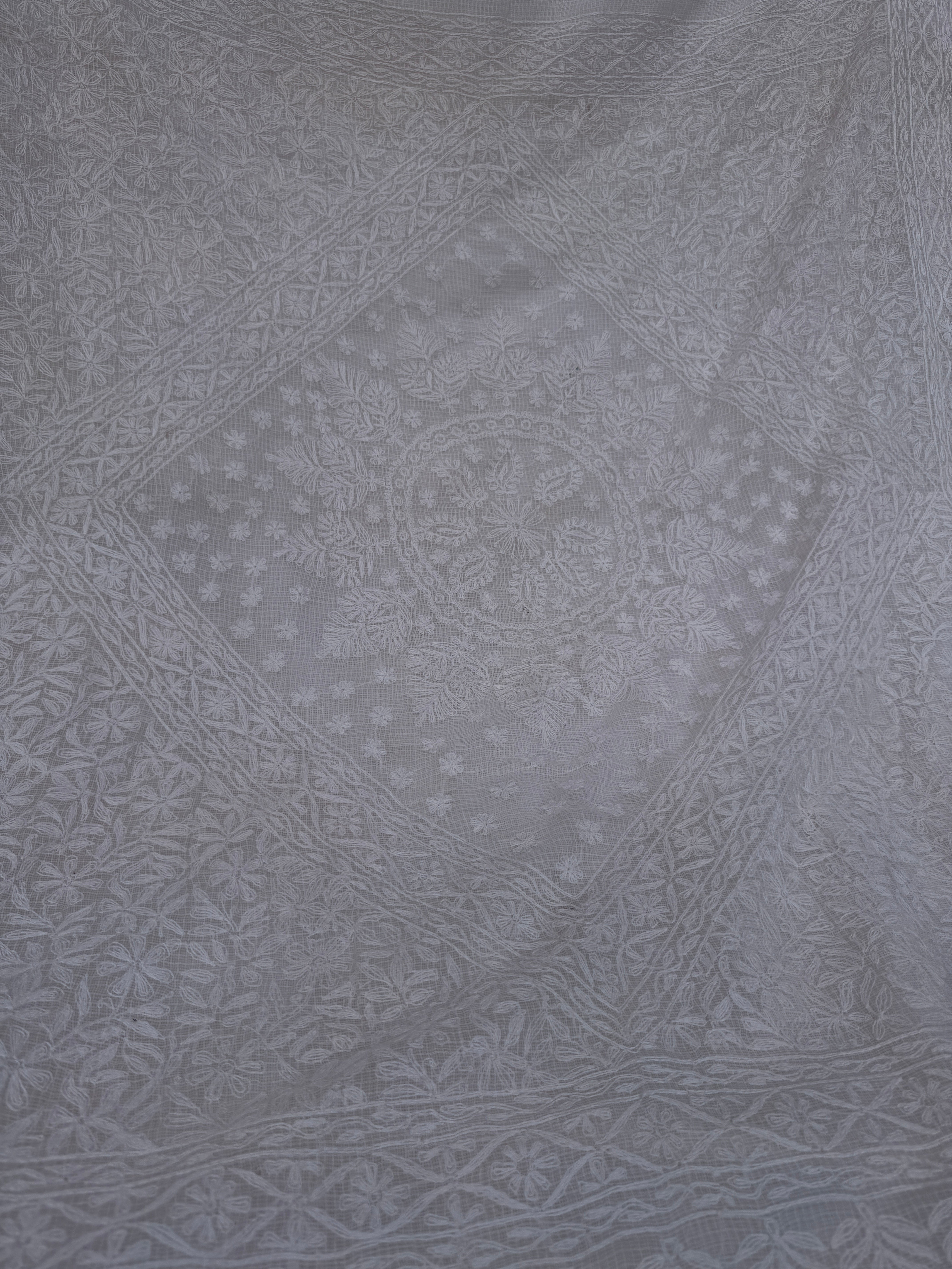 Kota Chikankari saree in pale pink
