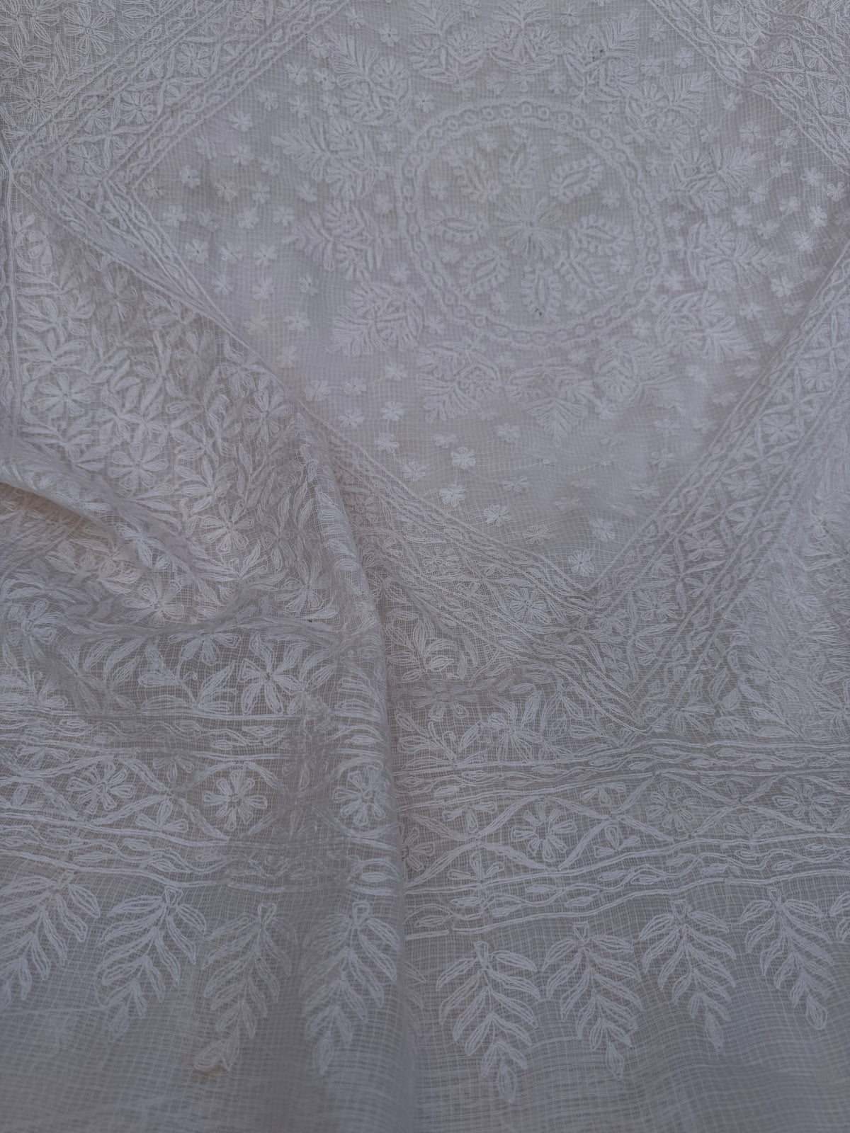 Kota Chikankari saree in pale pink