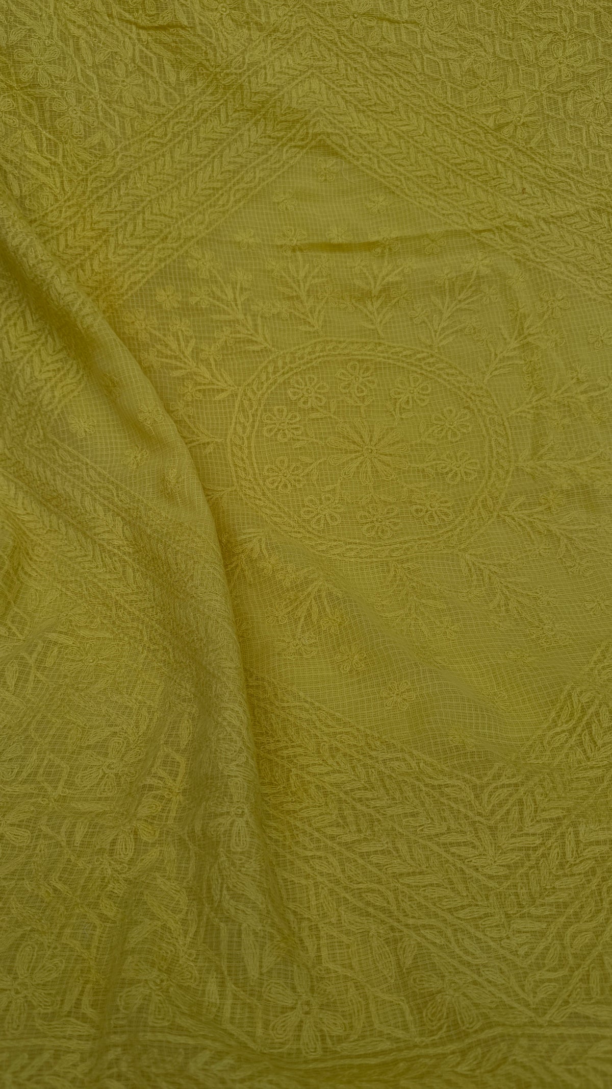 Kota Chikankari saree in yellow