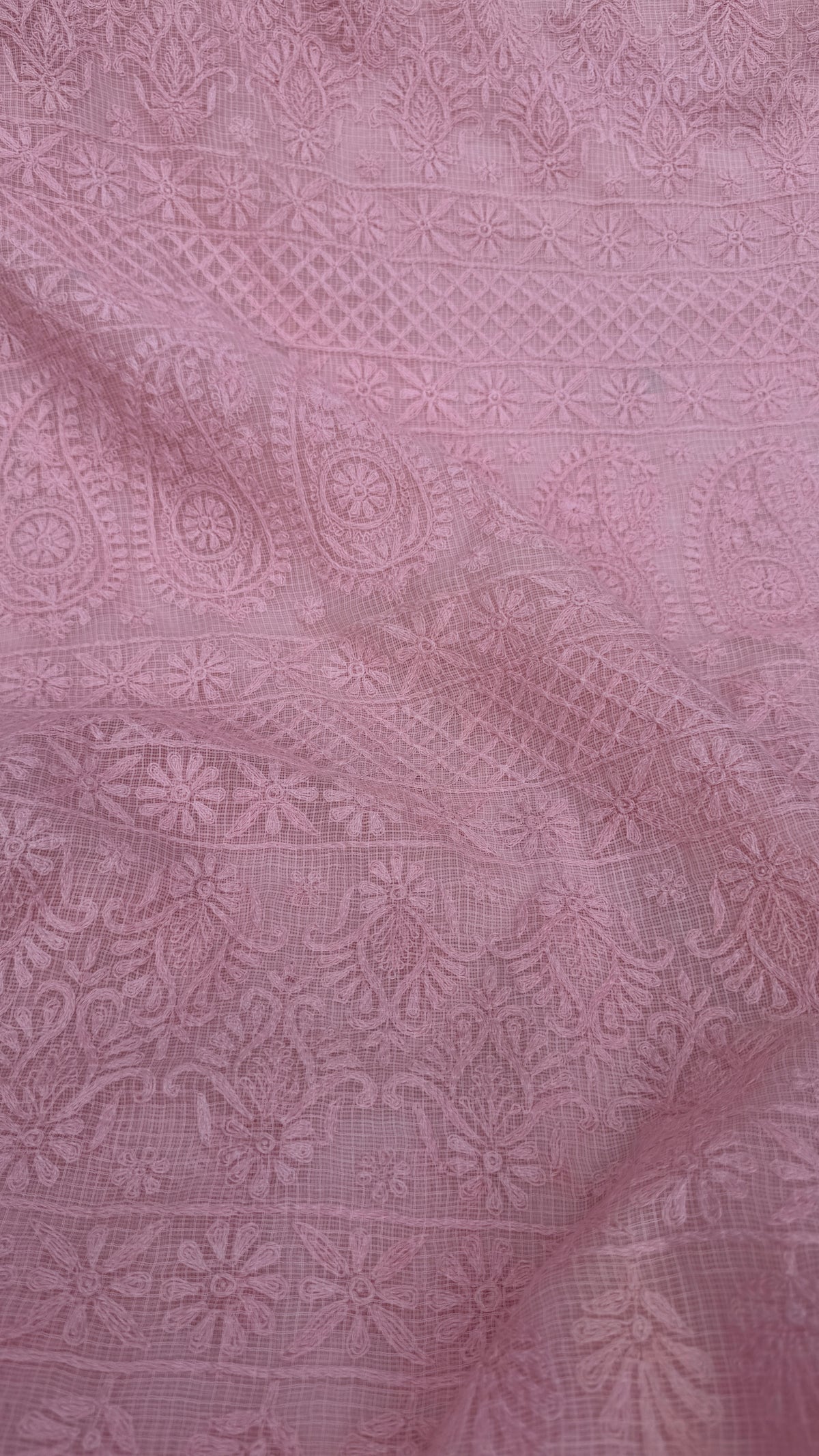 Kota Chikankari saree in pink