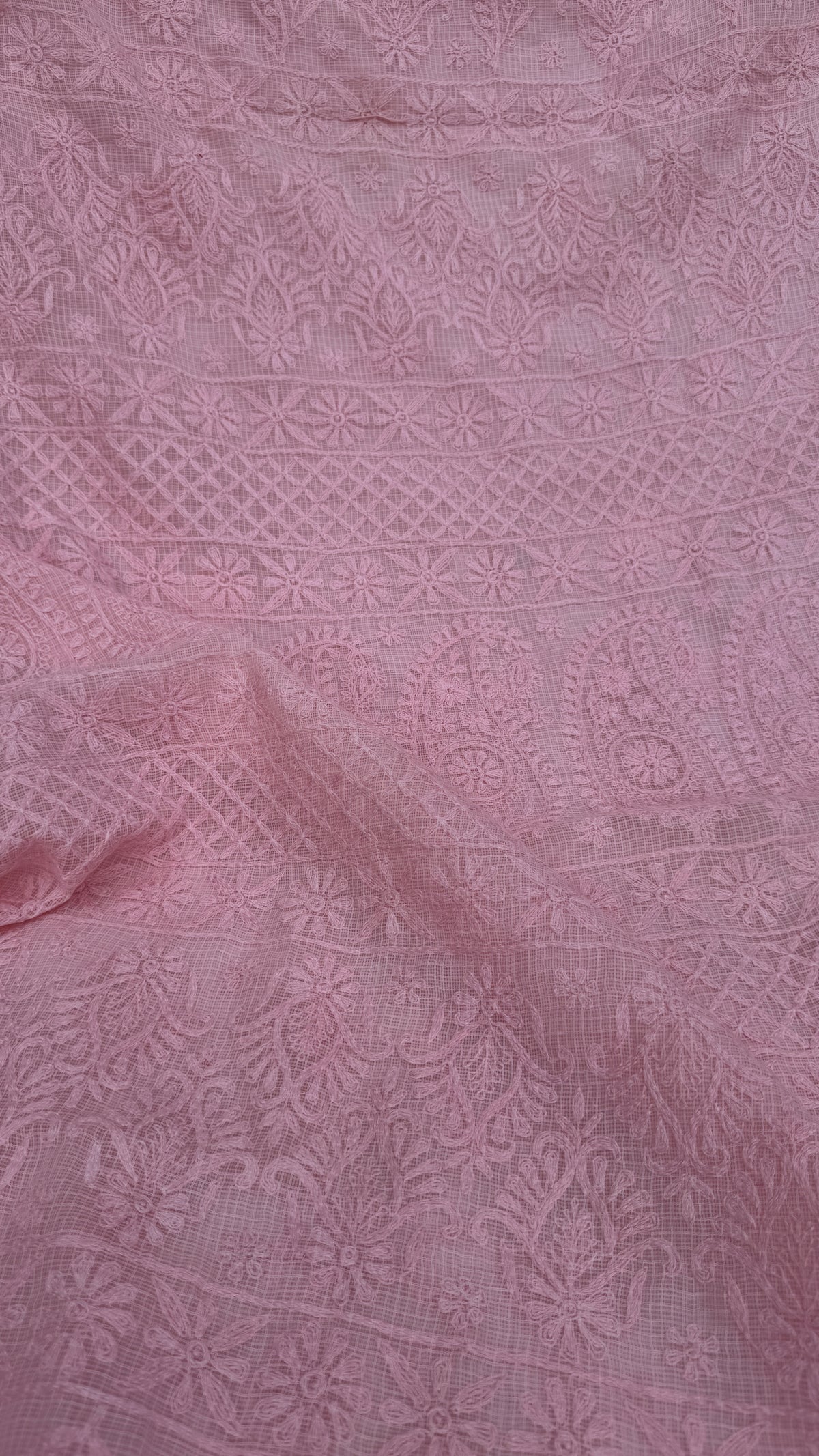 Kota Chikankari saree in pink