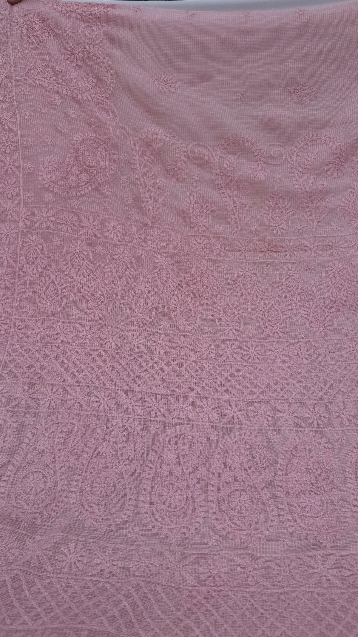 Kota Chikankari saree in Pink