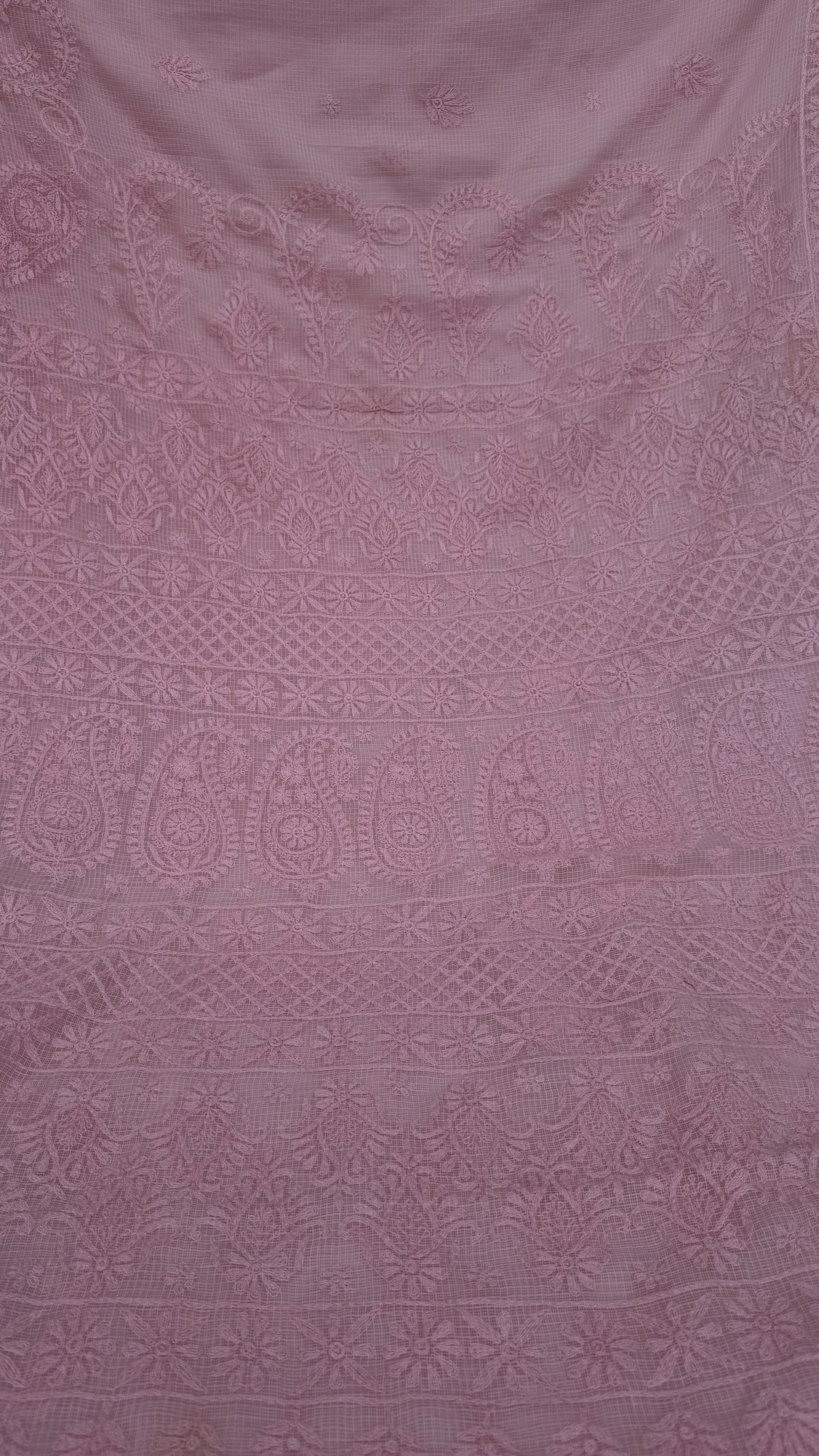 Kota Chikankari saree in pink