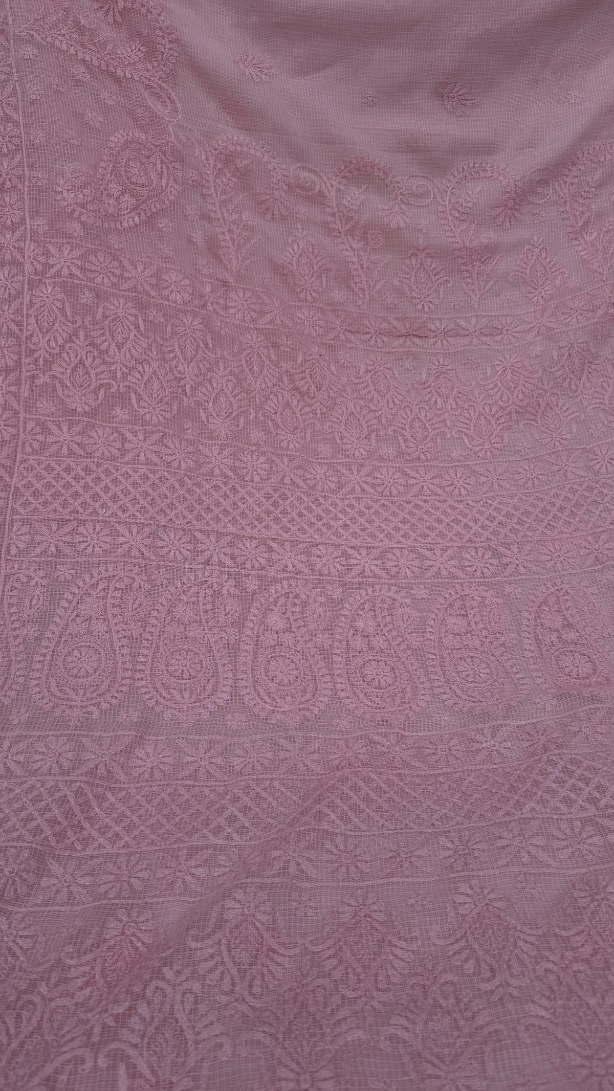 Kota Chikankari saree in pink