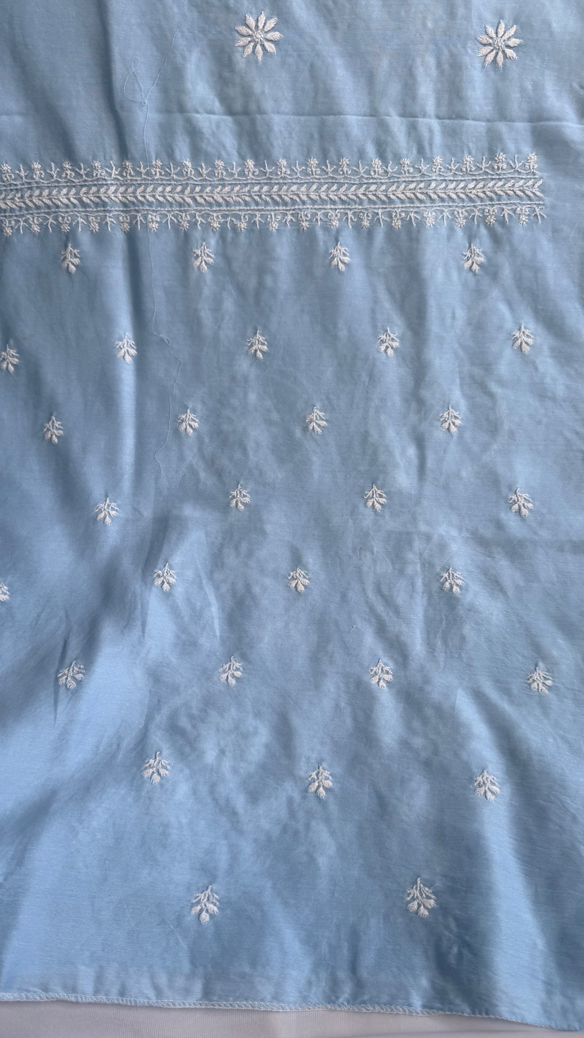 Chanderi Length with Dupatta - Blue