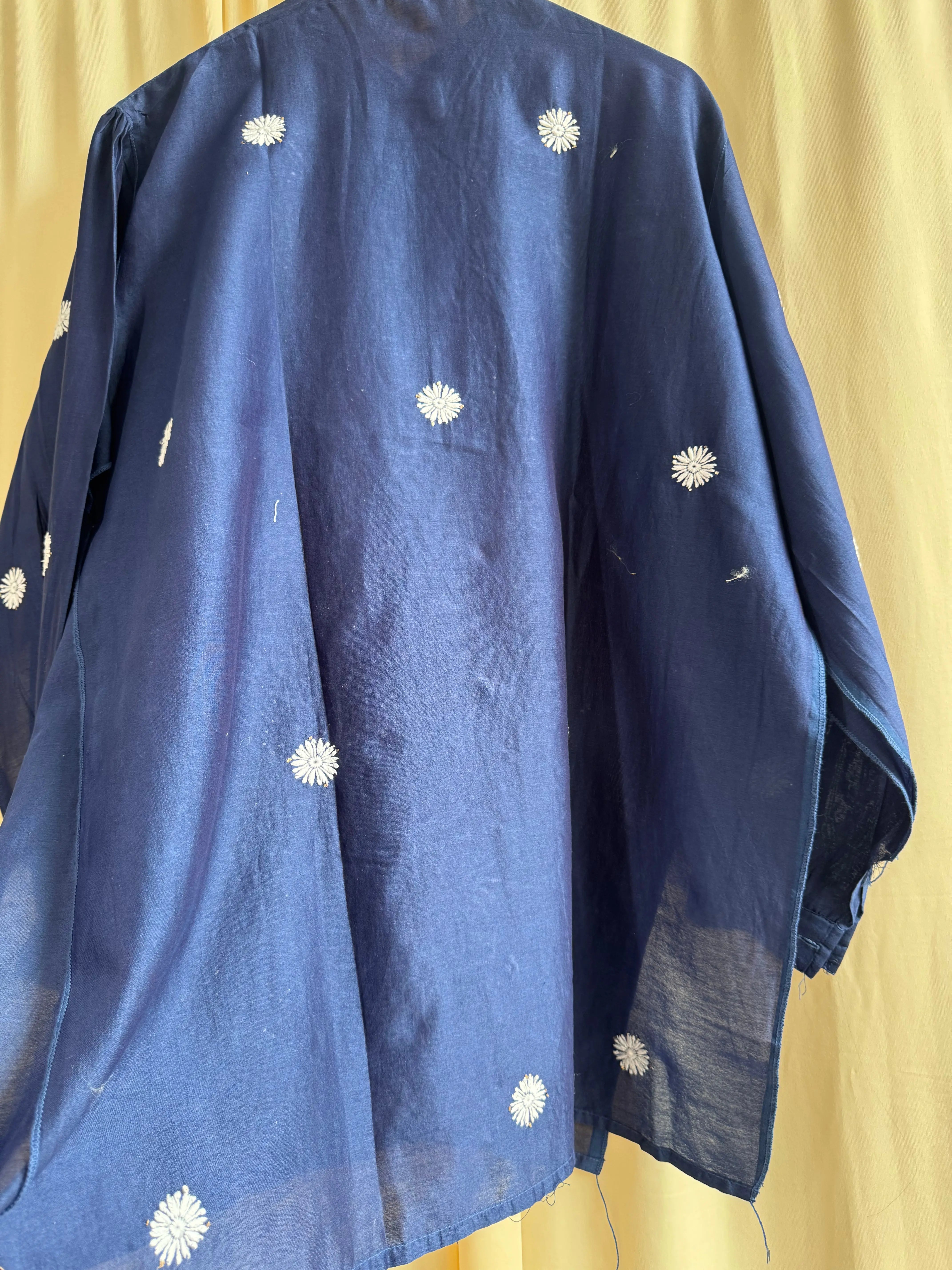 Chanderi Chikankari Cord Set with Mukaish Detailing - Blue ARIAA CHIKANKARI