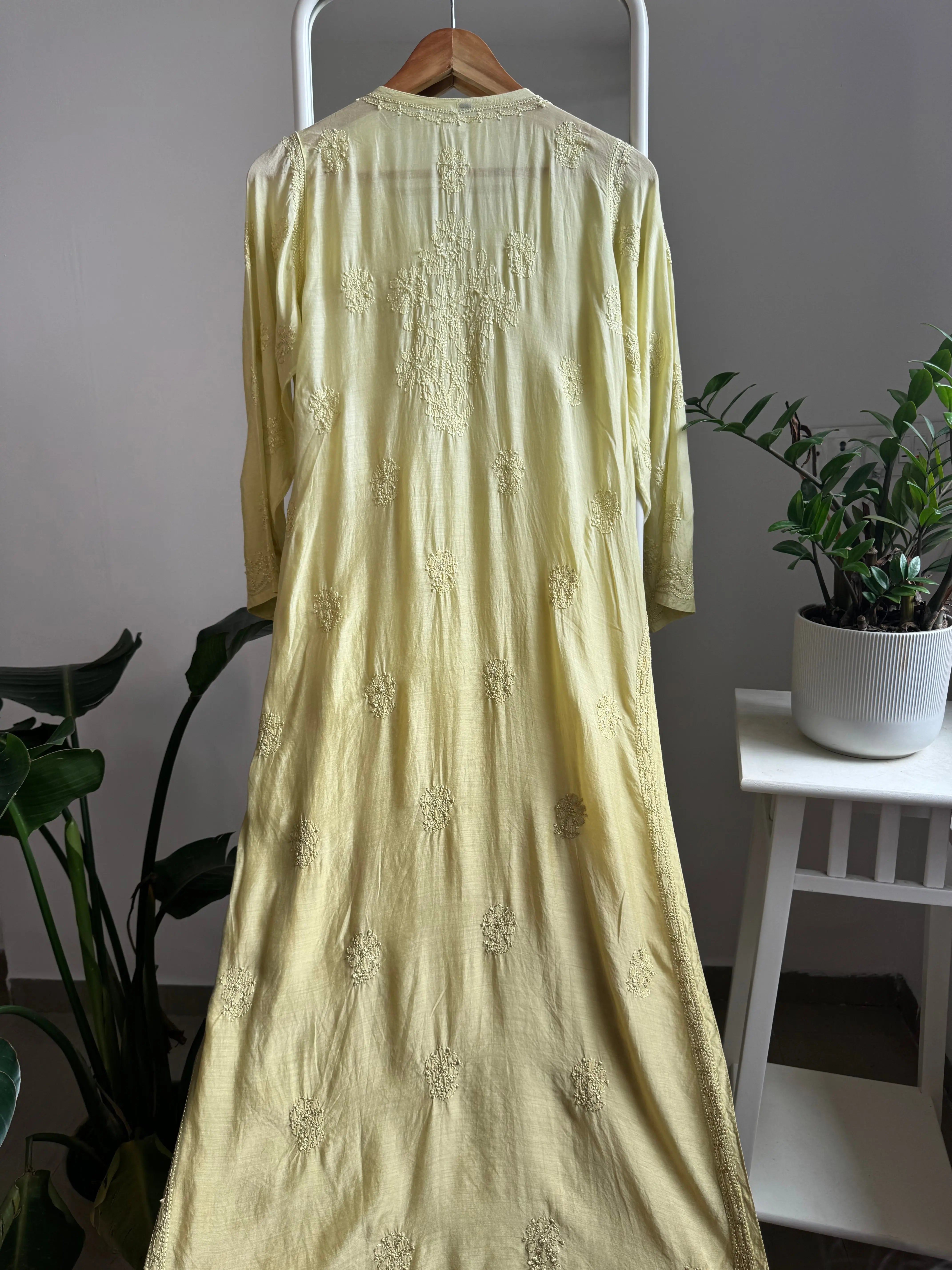 Muslin Chikankari Kurti - Green ARIAA CHIKANKARI