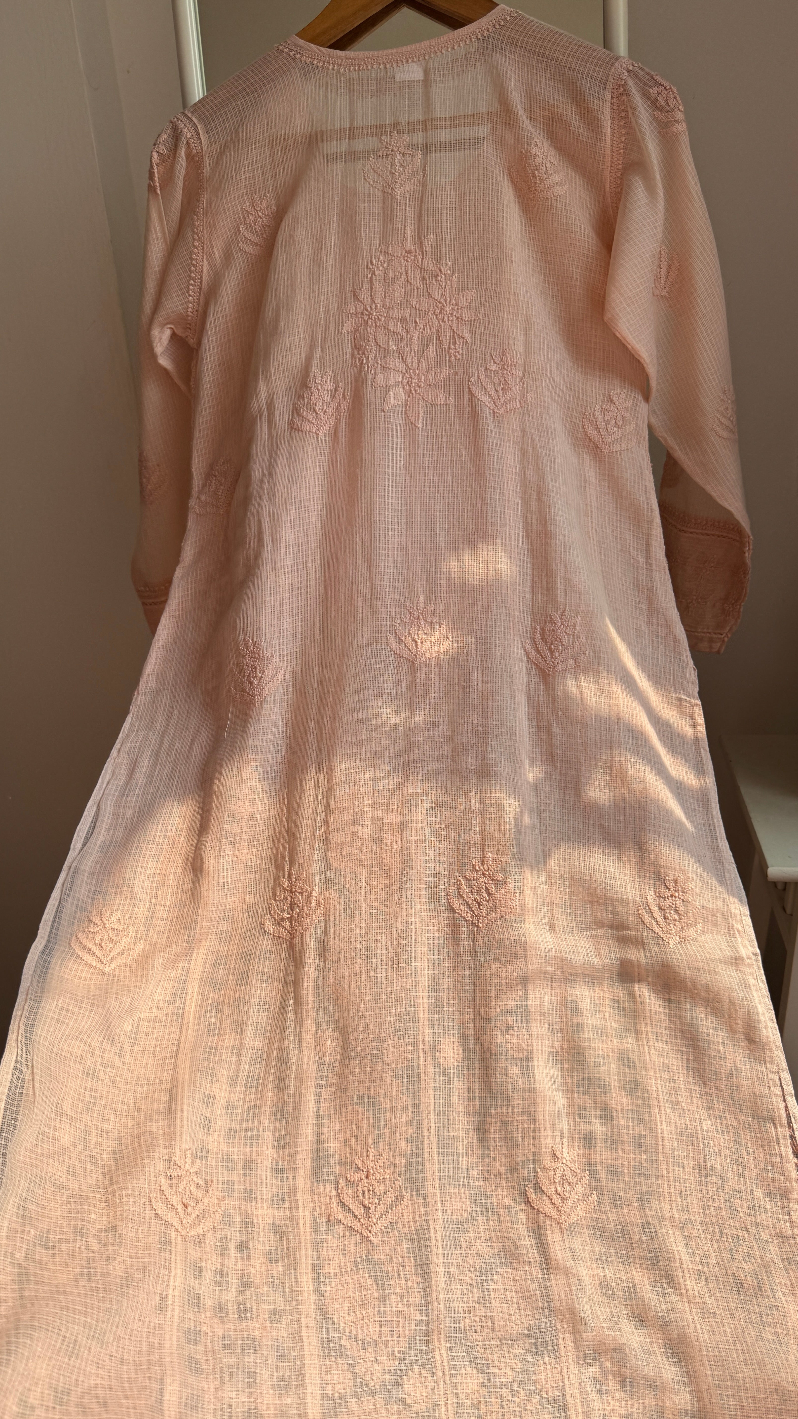 Kota Soft Cotton Chikankari Kurti - Nude Peach - CHAND Collection