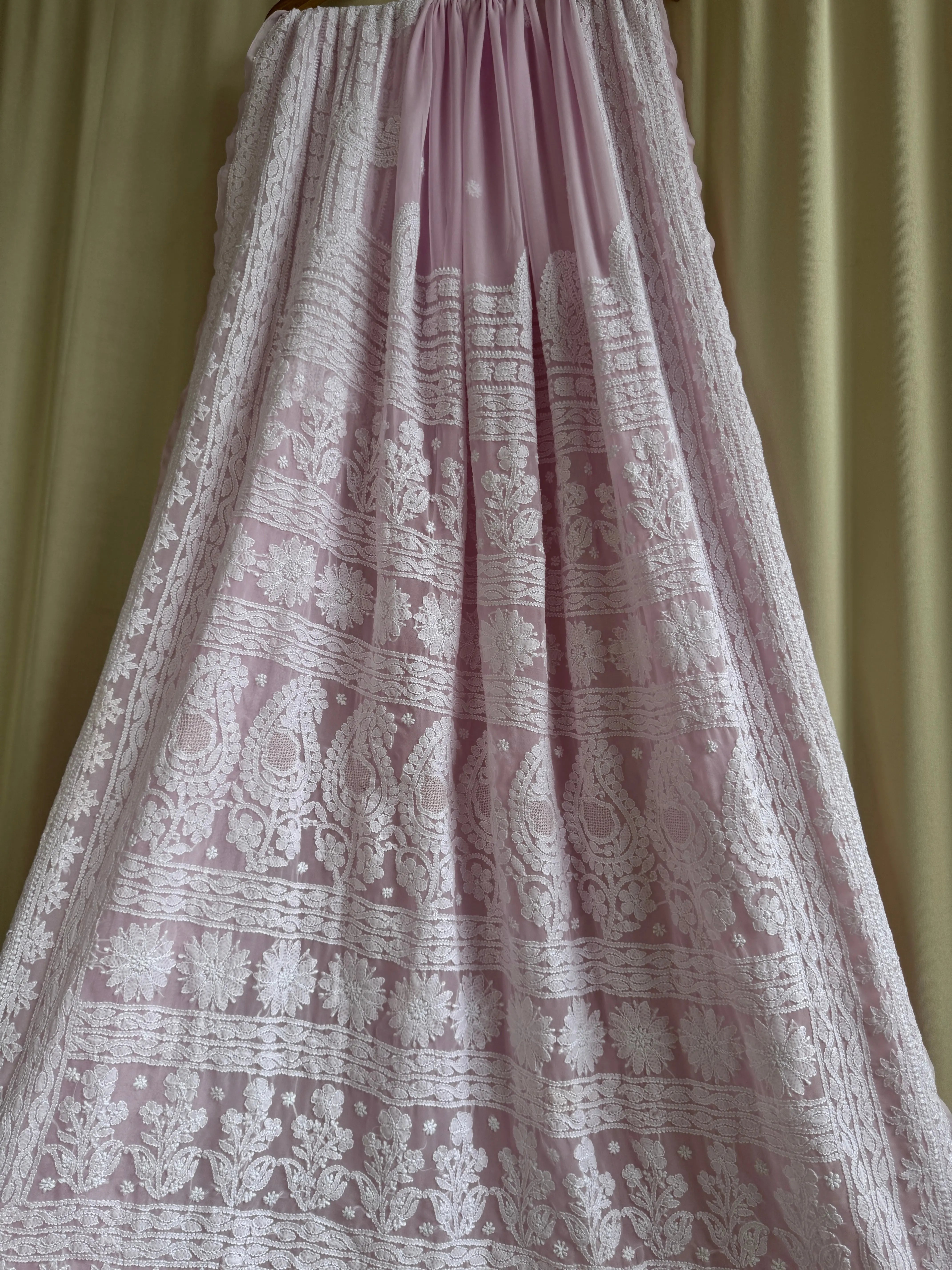 Georgette Chikankari saree in Pink ARIAA CHIKANKARI