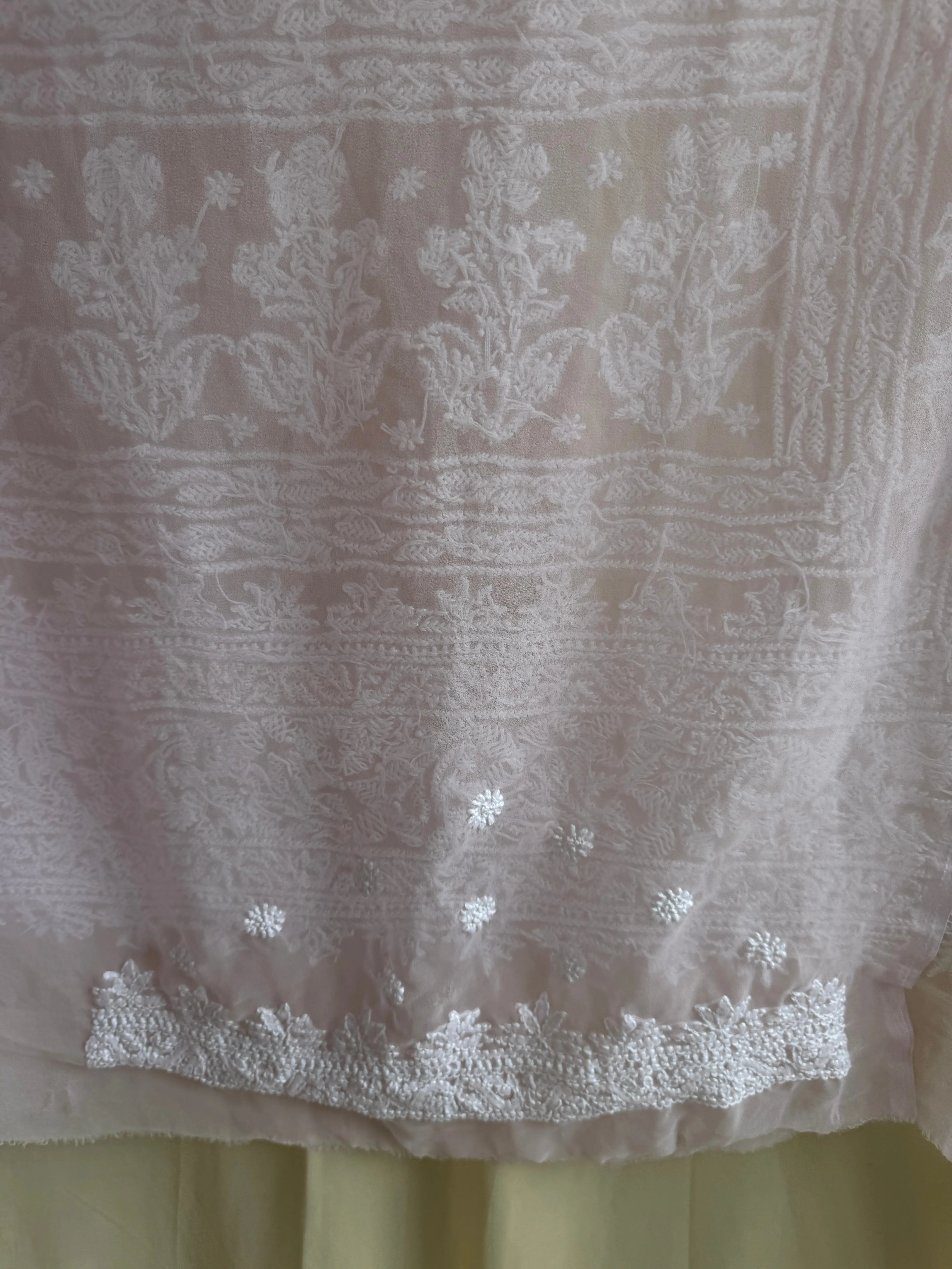 Georgette Chikankari saree in Pink ARIAA CHIKANKARI