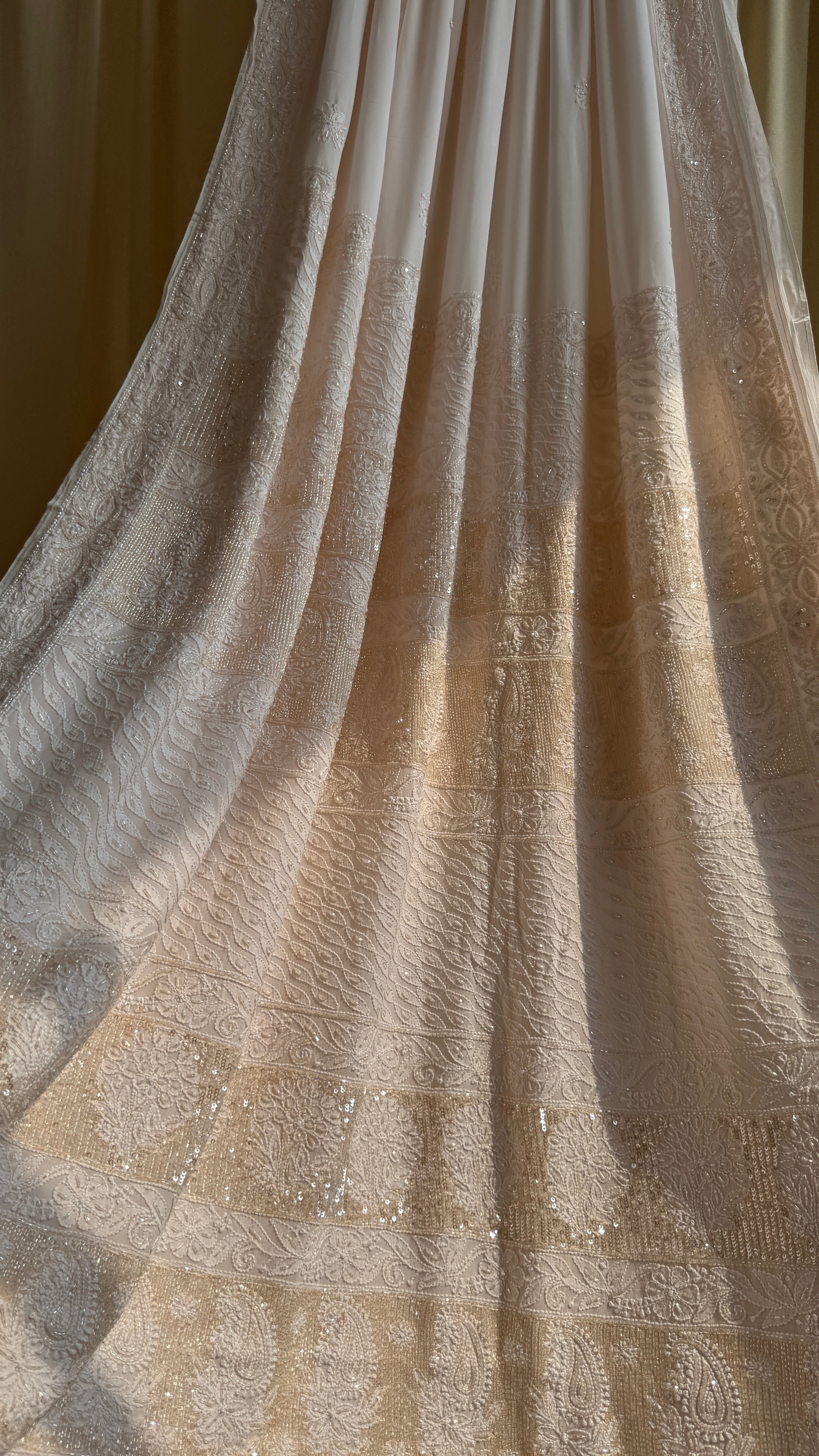 Viscose Chikankari saree with Pearl embellishments - Pale Pink