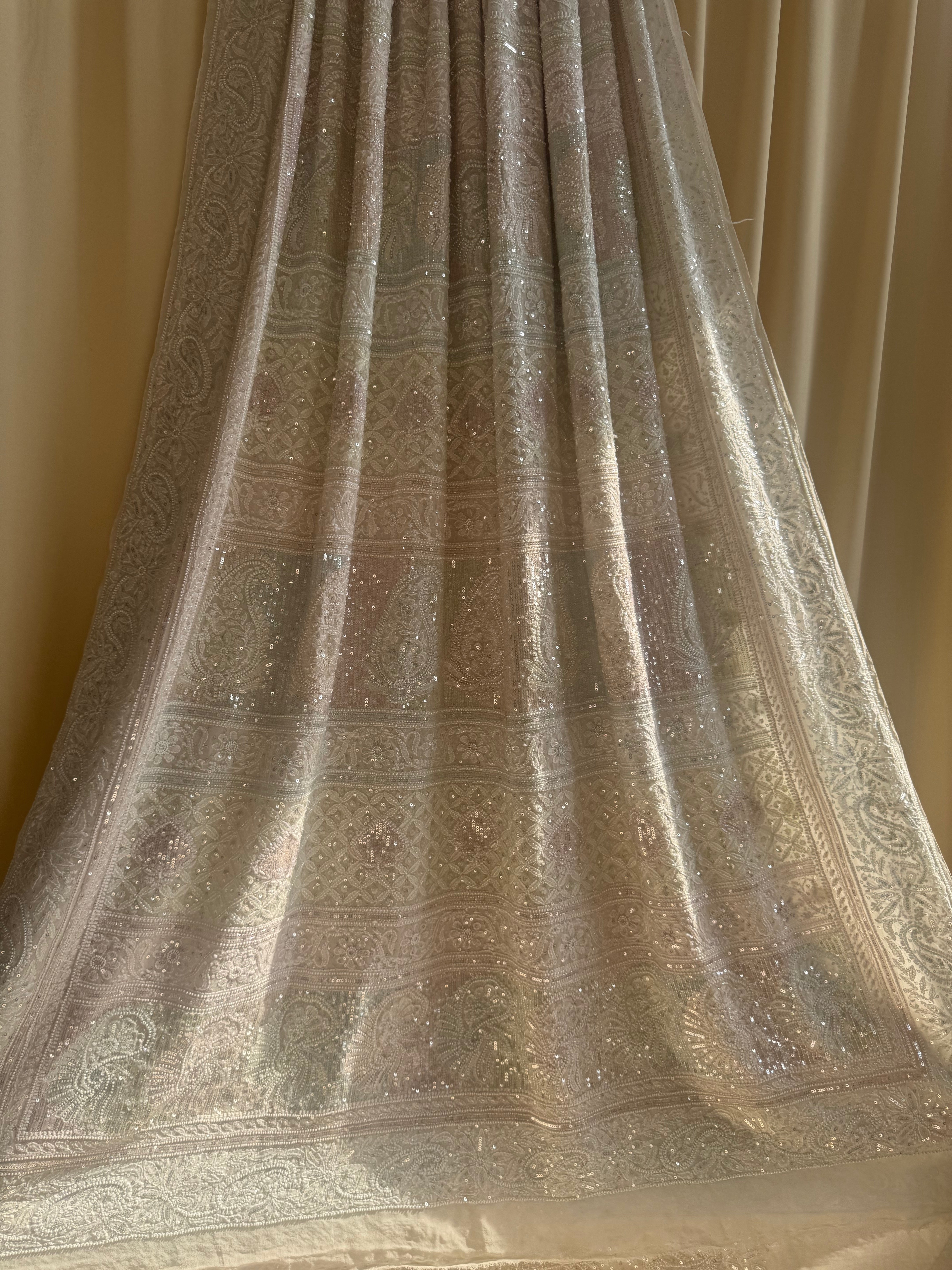 Pure Georgette Chikankari Saree ARIAA CHIKANKARI