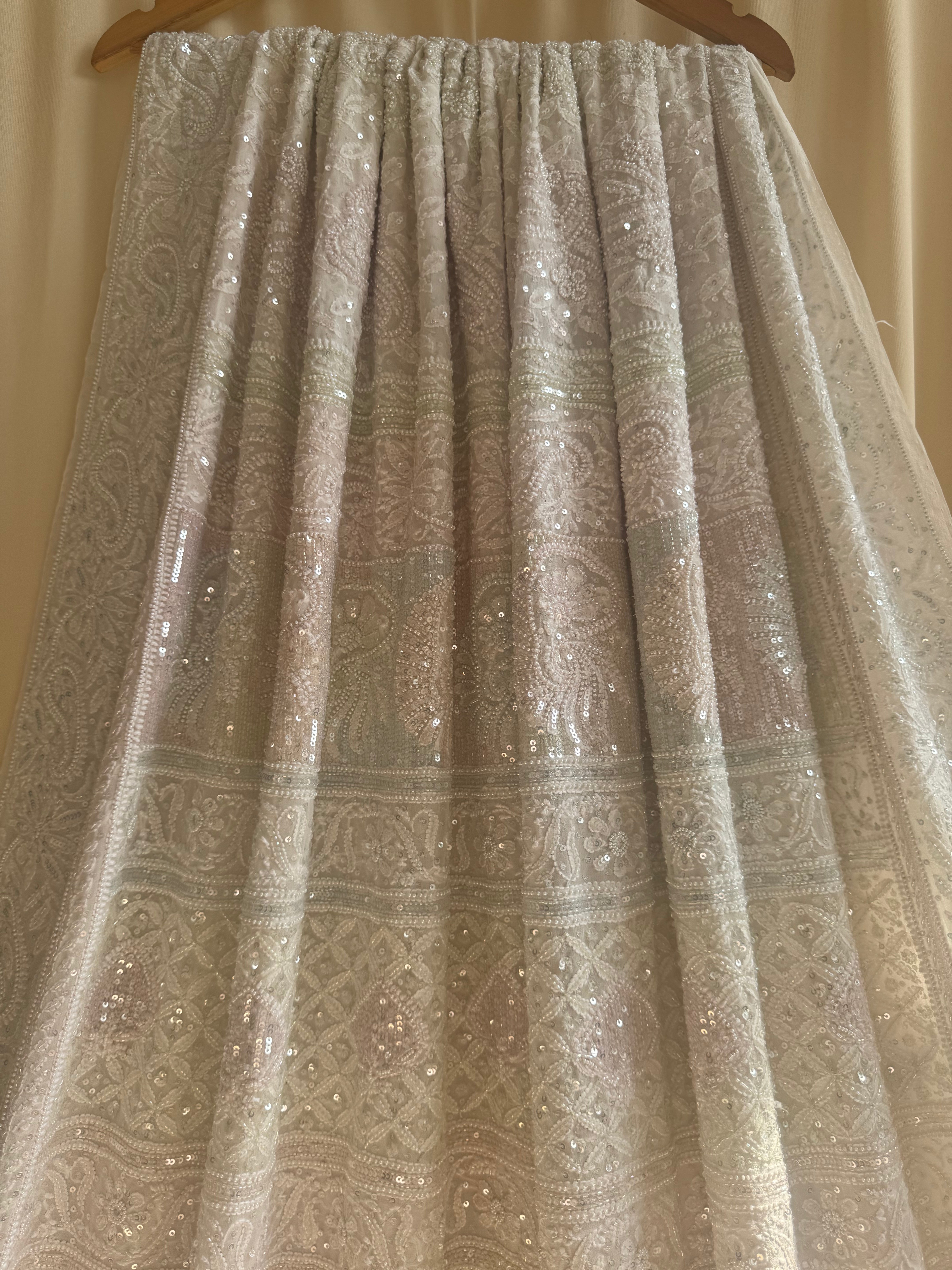 Pure Georgette Chikankari Saree ARIAA CHIKANKARI