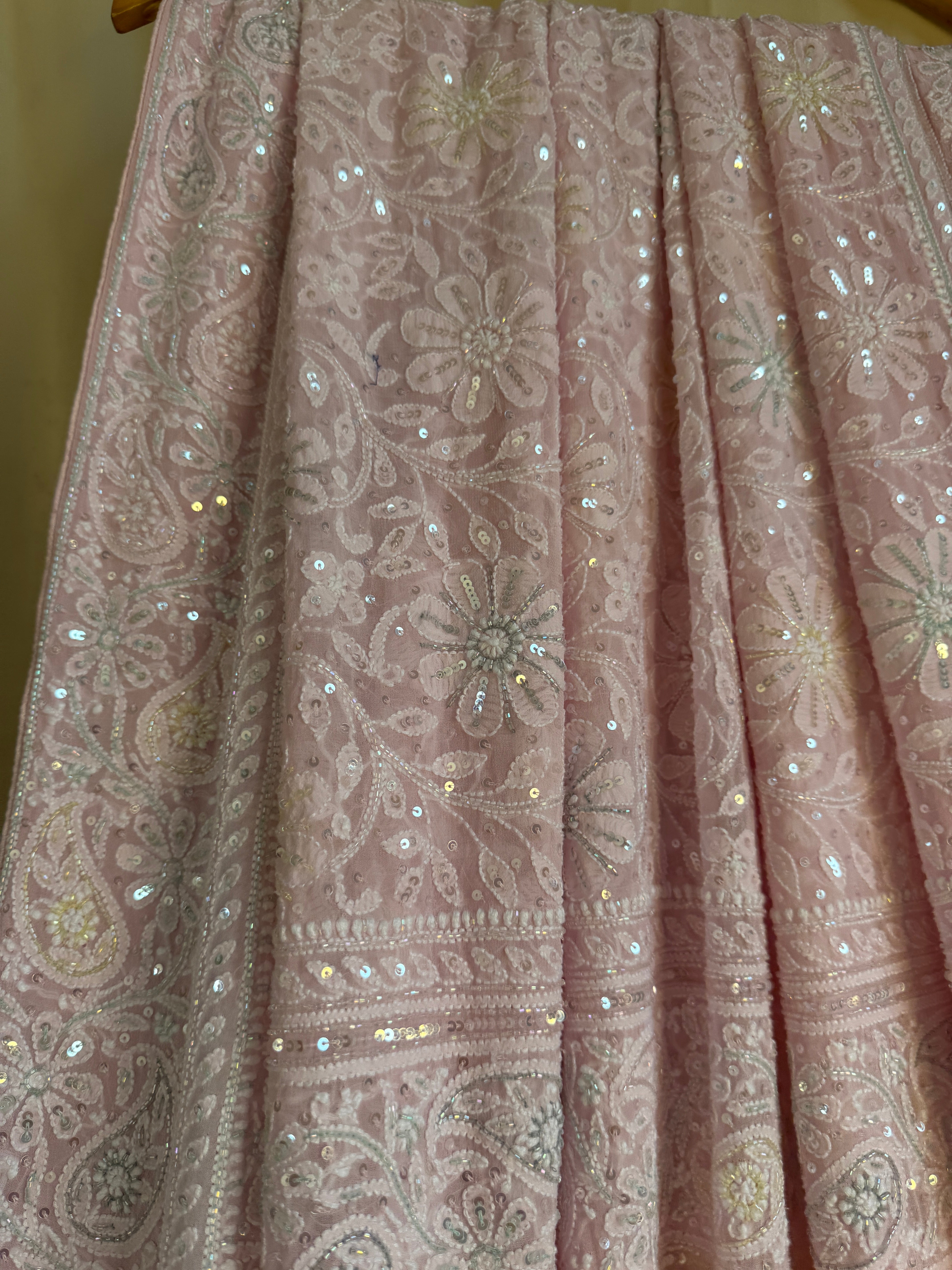 Pure Georgette Chikankari Saree ARIAA CHIKANKARI