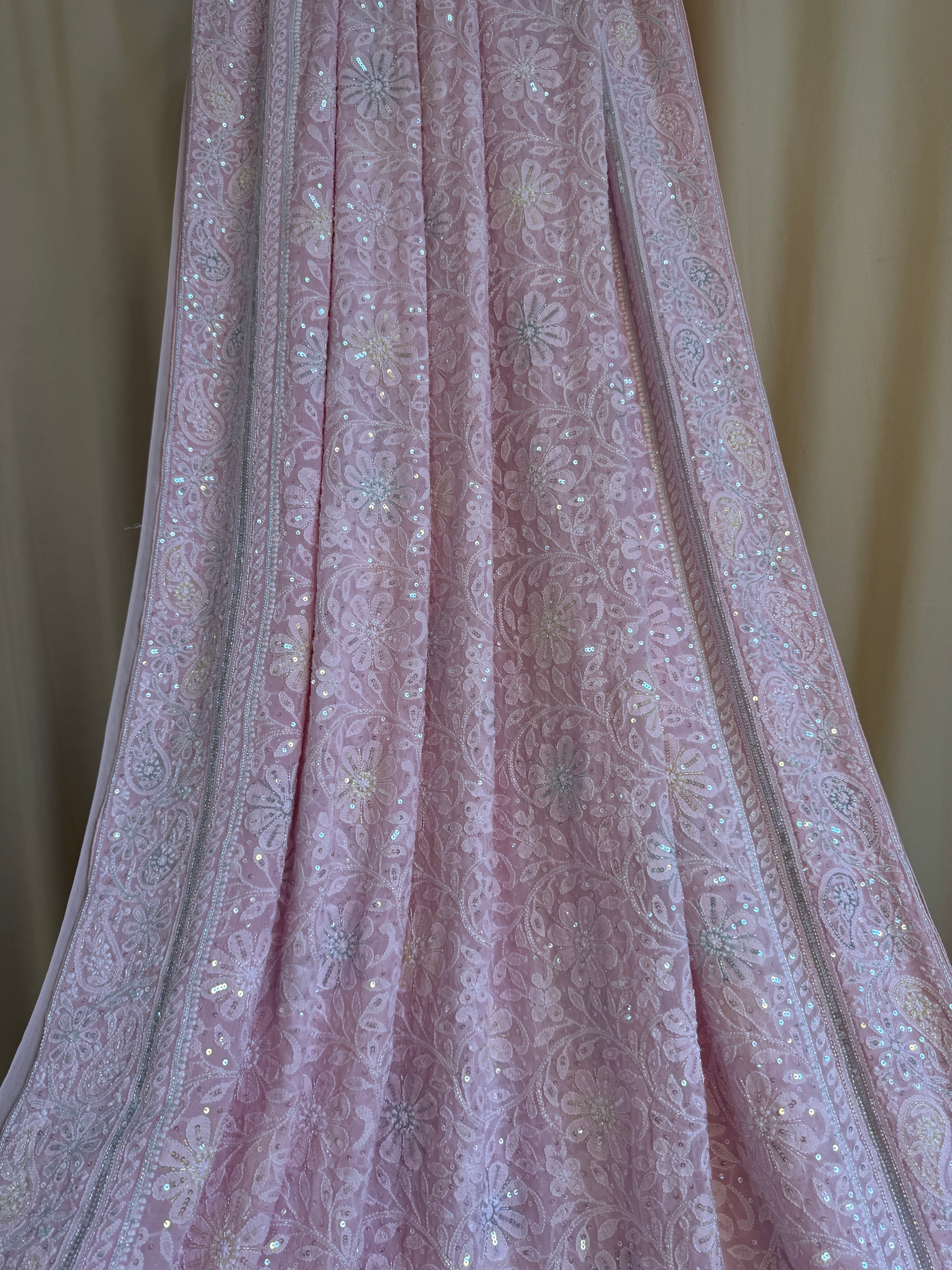 Pure Georgette Chikankari Saree ARIAA CHIKANKARI